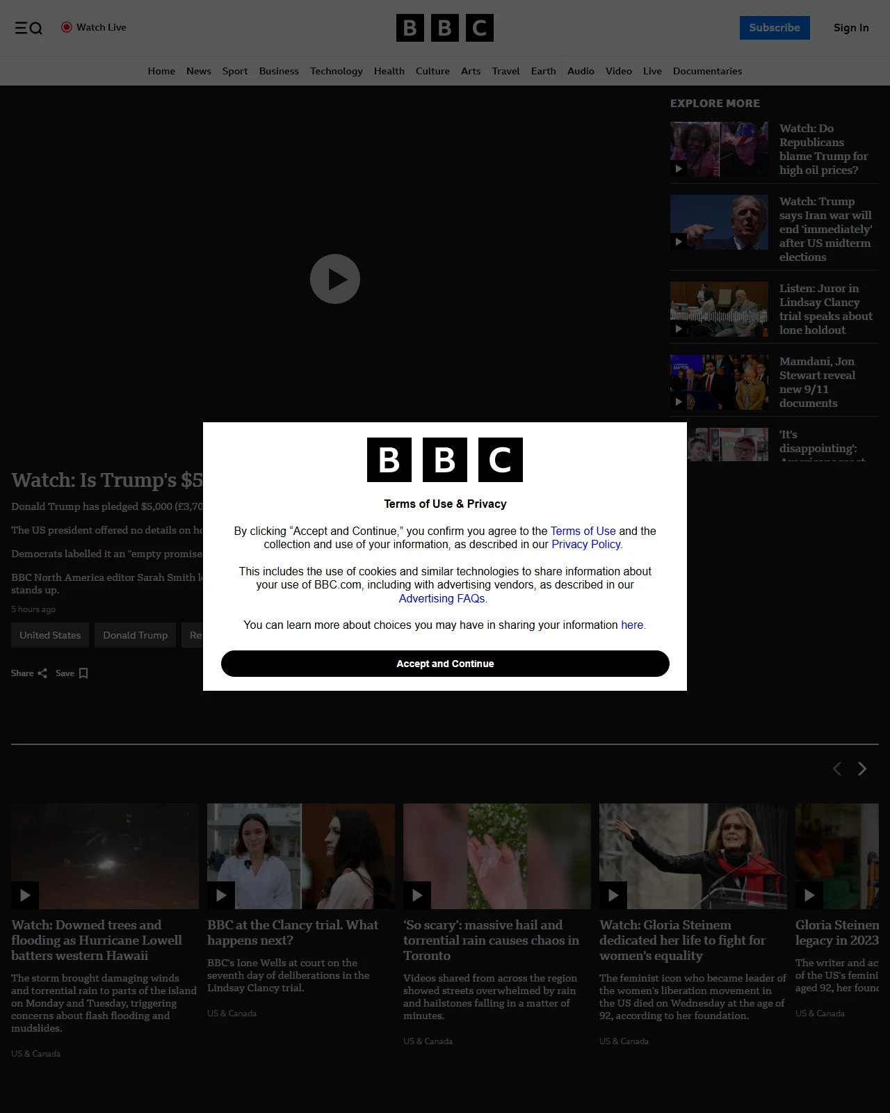 bbc.co.uk as published: Watch: Is Trump's $5,000 election pledge legal?