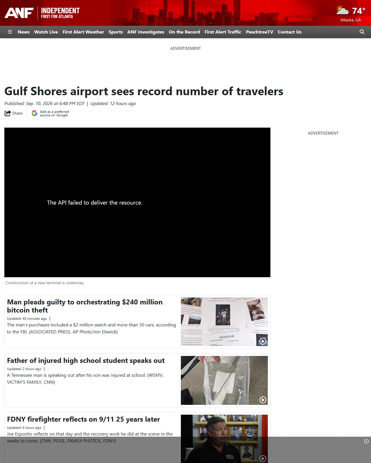atlantanewsfirst.com as published: Gulf Shores airport sees record number of travelers
