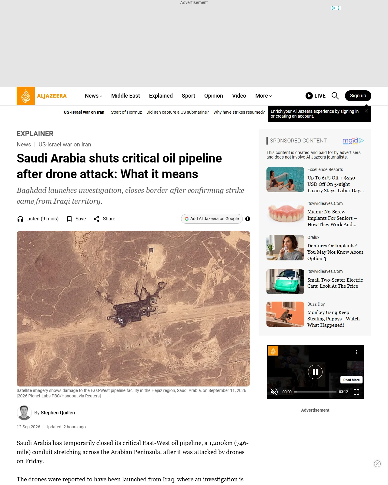 aljazeera.com as published: Saudi Arabia shuts critical oil pipeline after drone attack: What it means