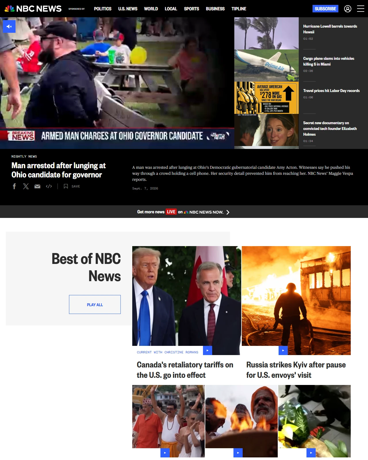 nbcnews.com as published: Man arrested after lunging at Ohio candidate for governor