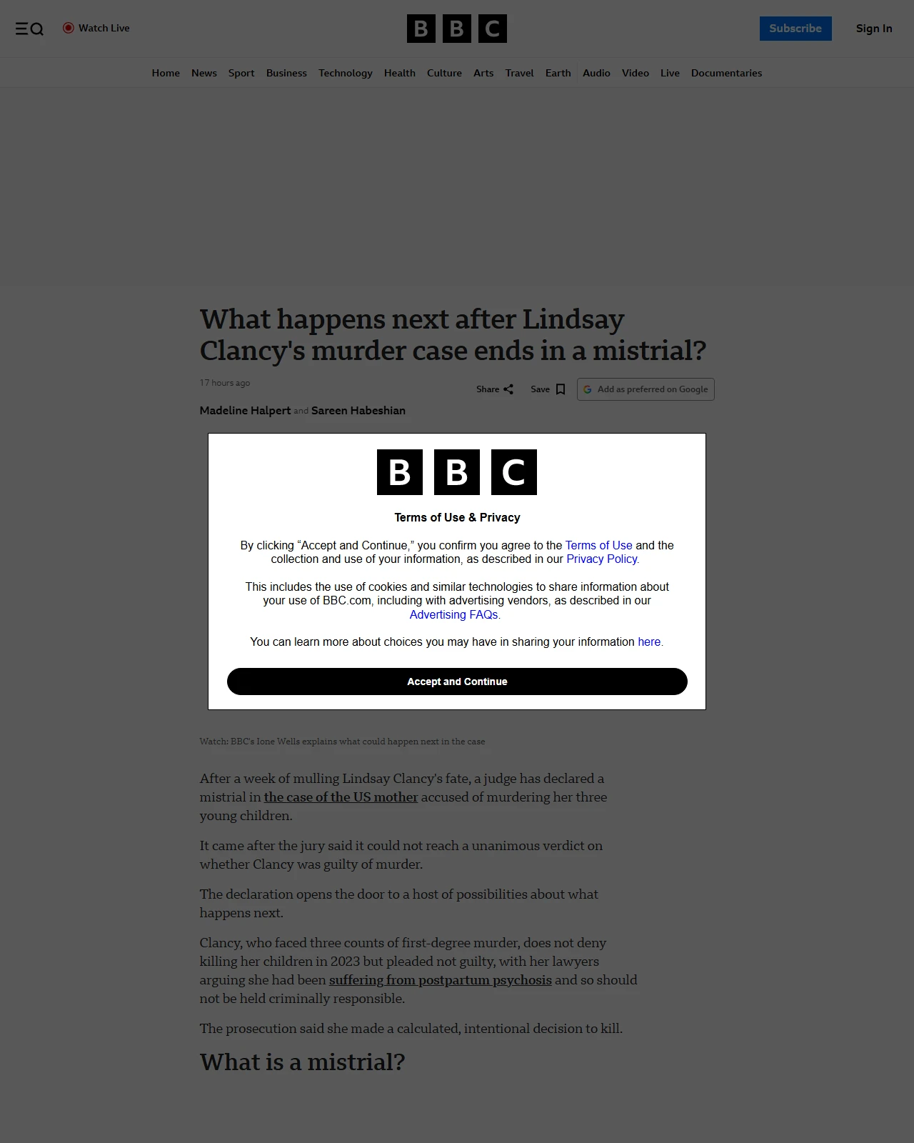 bbc.com as published: What happens next after Lindsay Clancy's murder case ends in a mistrial?