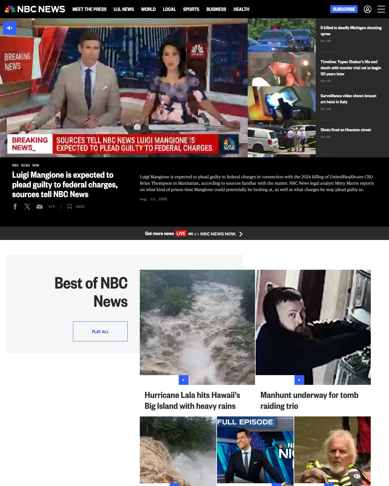 nbcnews.com as published: Luigi Mangione is expected to plead guilty to federal charges, sources tell NBC News