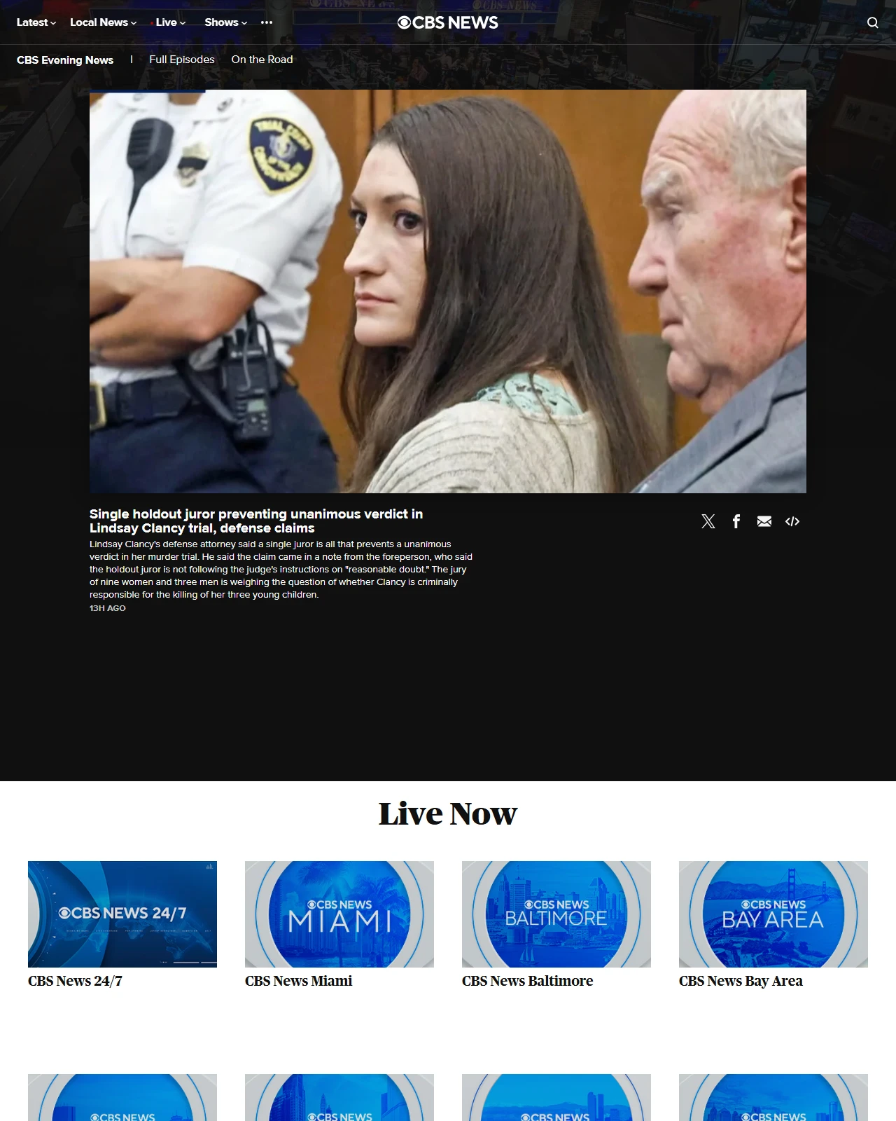 cbsnews.com as published: Single holdout juror preventing unanimous verdict in Lindsay Clancy trial, defense claims