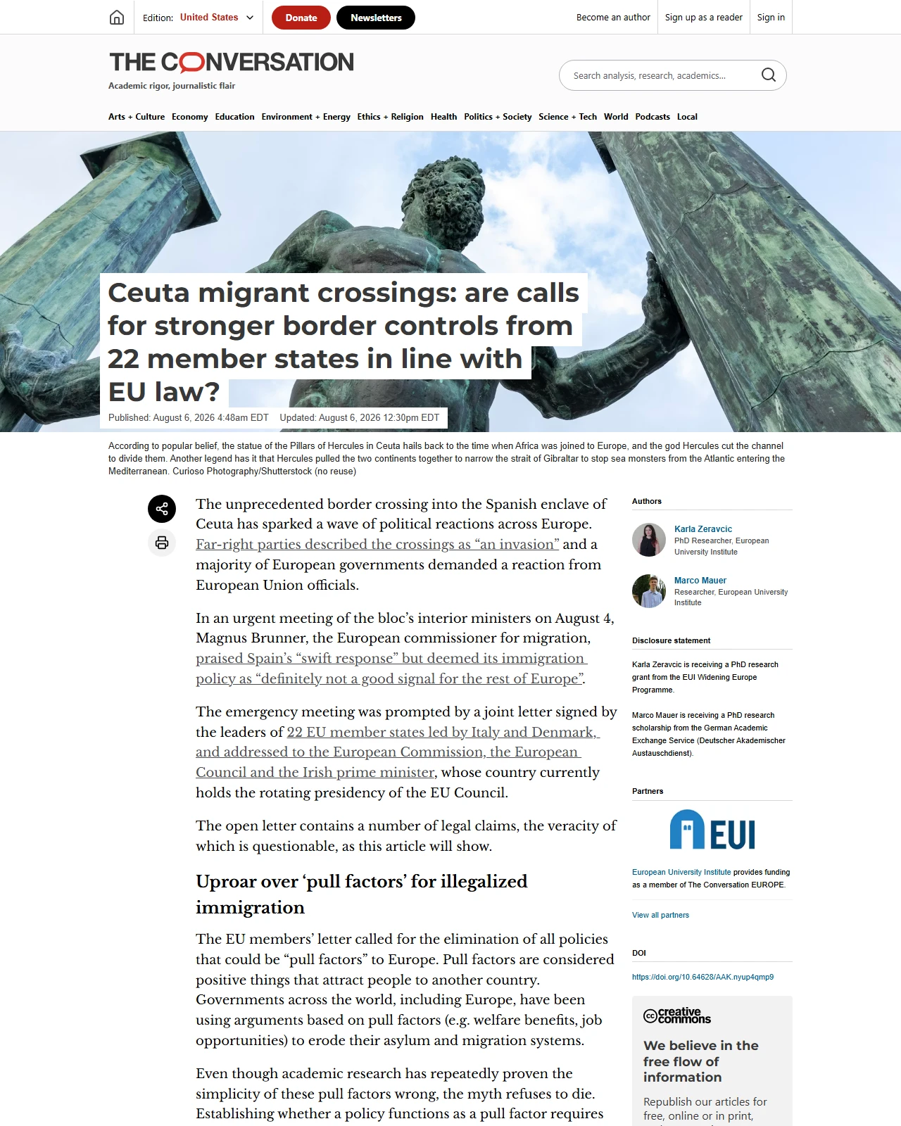 theconversation.com as published: Ceuta migrant crossings: are calls for stronger border controls from 22 member states in line with EU law?