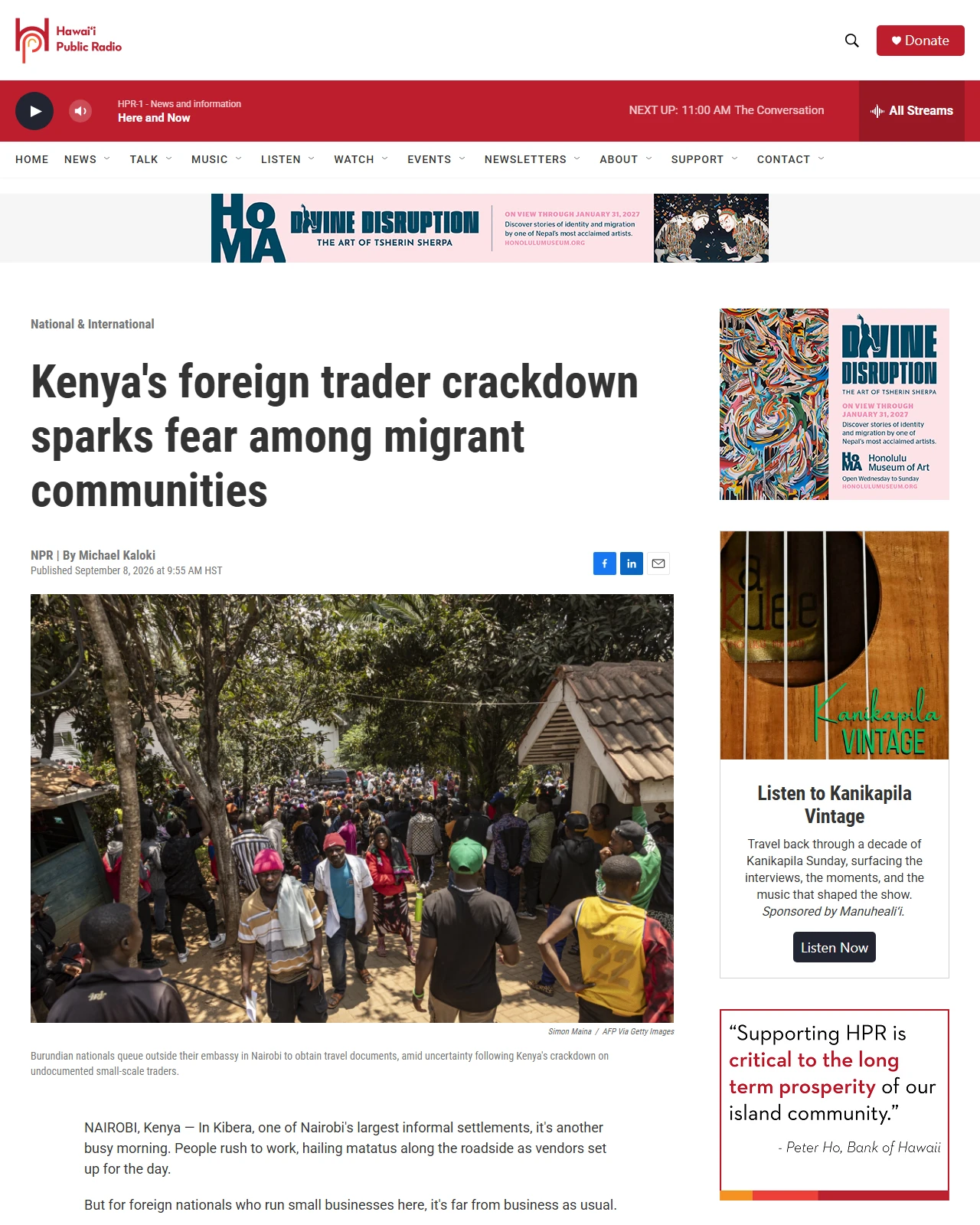 hawaiipublicradio.org as published: Kenya's foreign trader crackdown sparks fear among migrant communities