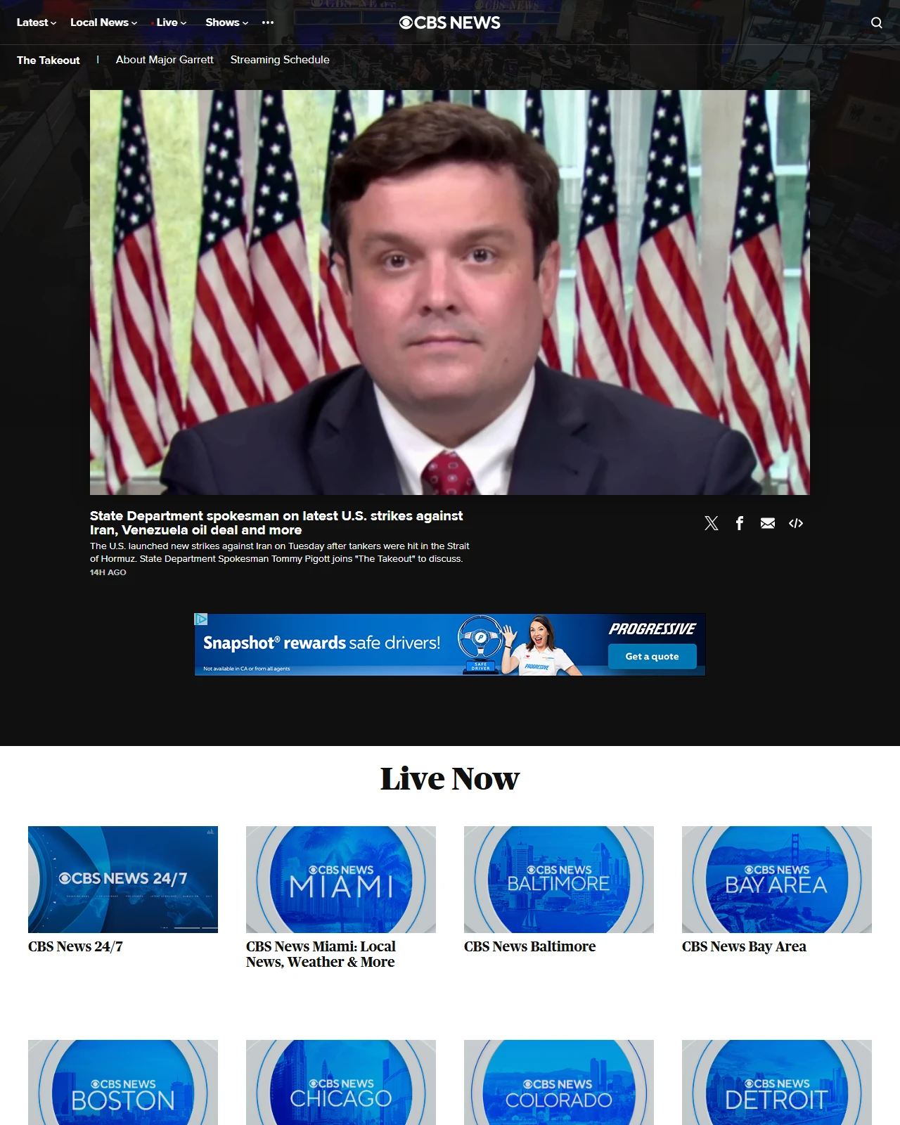 cbsnews.com as published: State Department spokesman on latest U.S. strikes against Iran, Venezuela oil deal and more