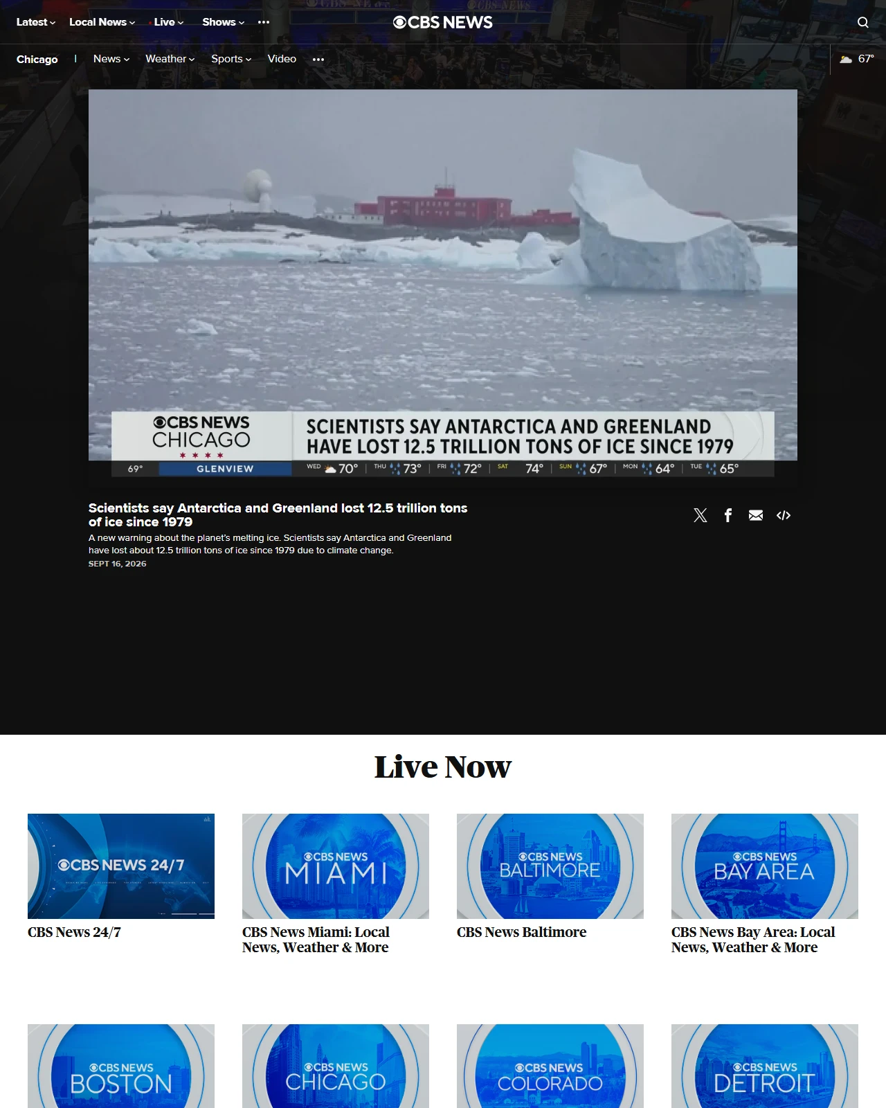 cbsnews.com as published: Scientists say Antarctica and Greenland lost 12.5 trillion tons of ice since 1979