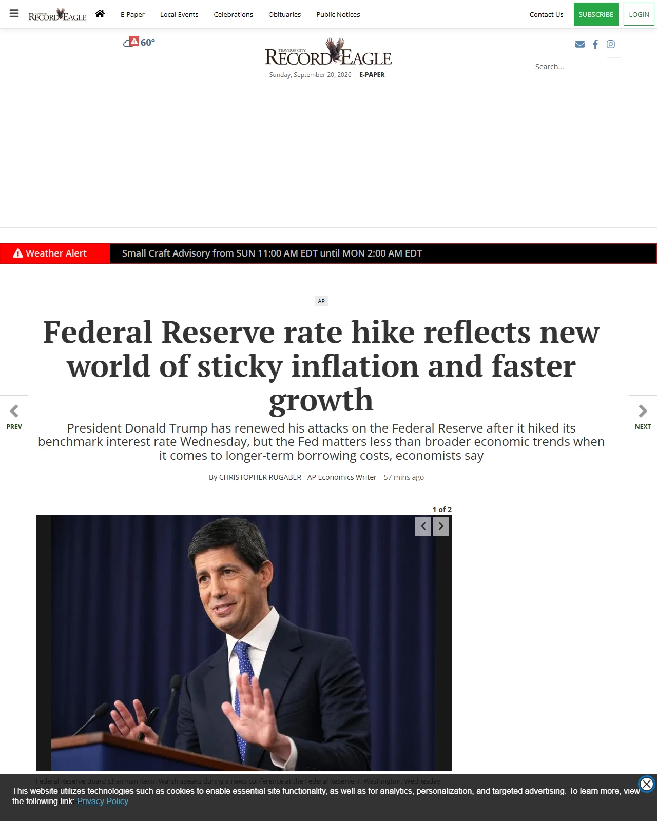 record-eagle.com as published: Federal Reserve rate hike reflects new world of sticky inflation and faster growth - Traverse City Record-Eagle