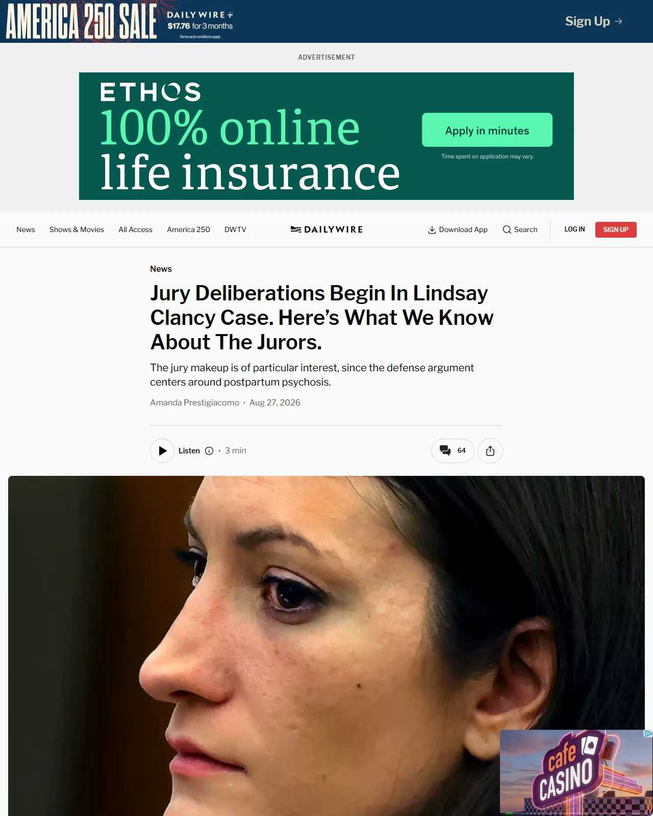 dailywire.com as published: Jury Deliberations Begin In Lindsay Clancy Case. Here’s What We Know About The Jurors.