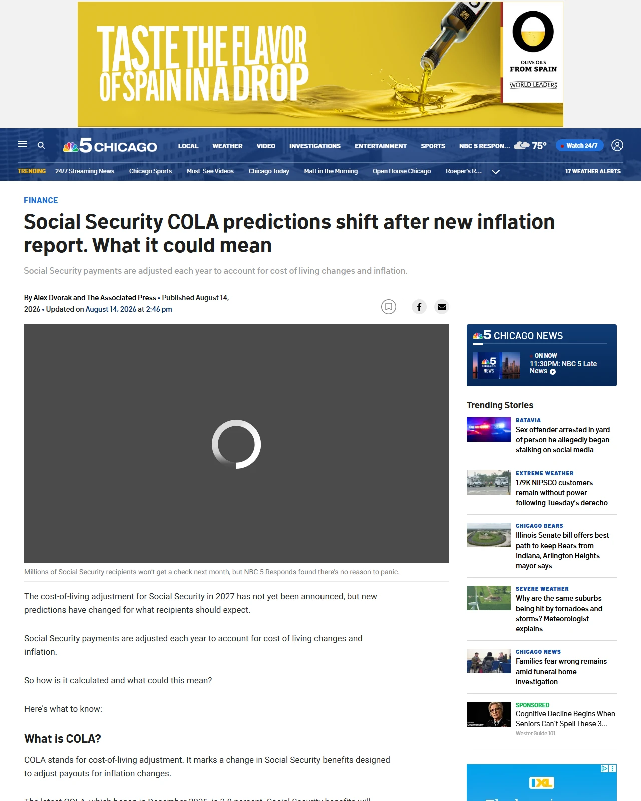 nbcchicago.com as published: Social Security COLA predictions shift after new inflation report. What it could mean