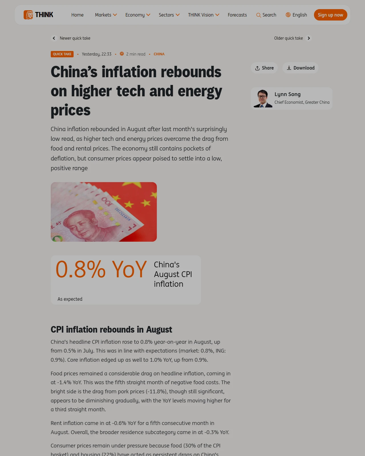 think.ing.com as published: China’s inflation rebounds on higher tech and energy prices