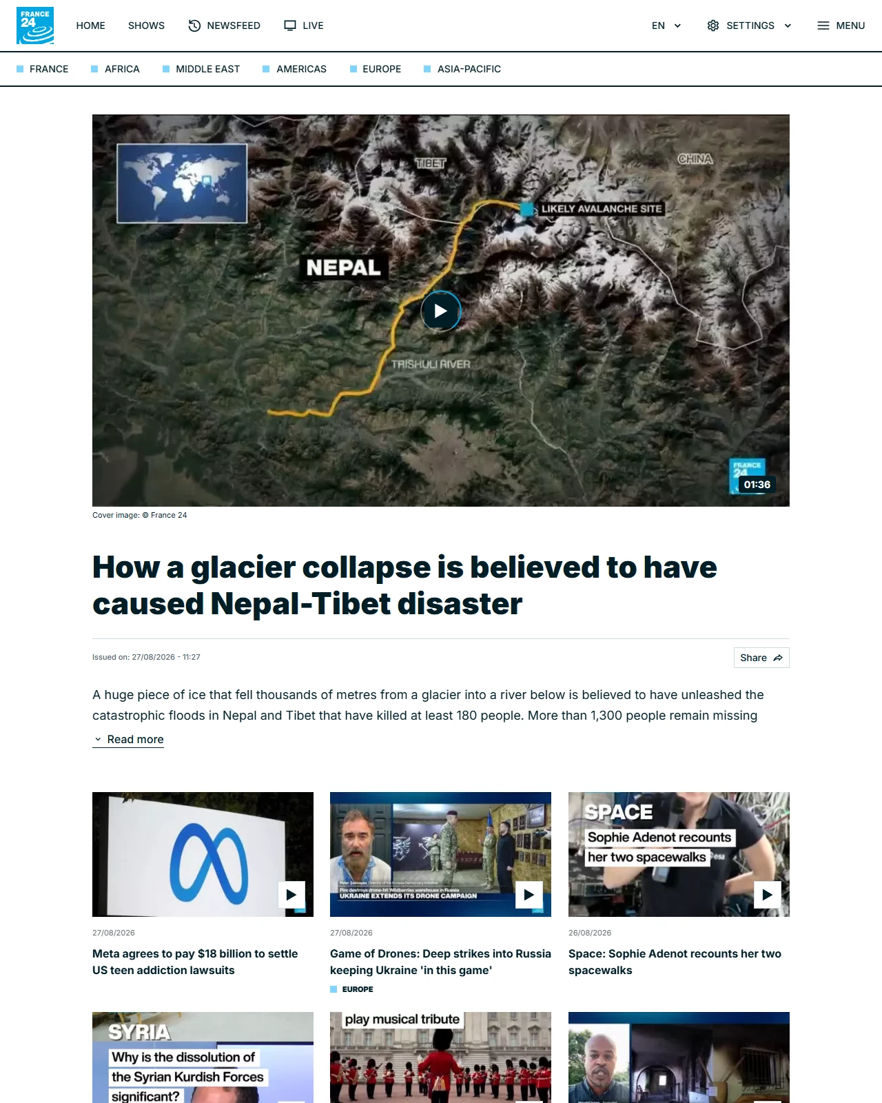 france24.com as published: How a glacier collapse is believed to have caused Nepal-Tibet disaster
