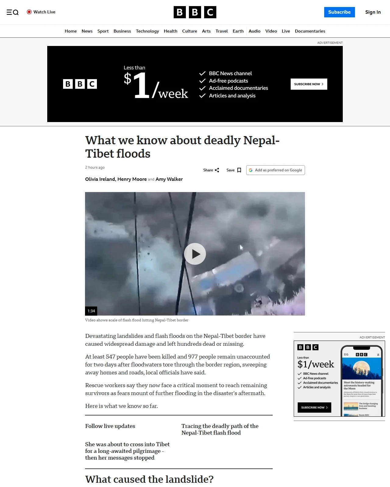 bbc.co.uk as published: What we know about deadly Nepal-Tibet floods