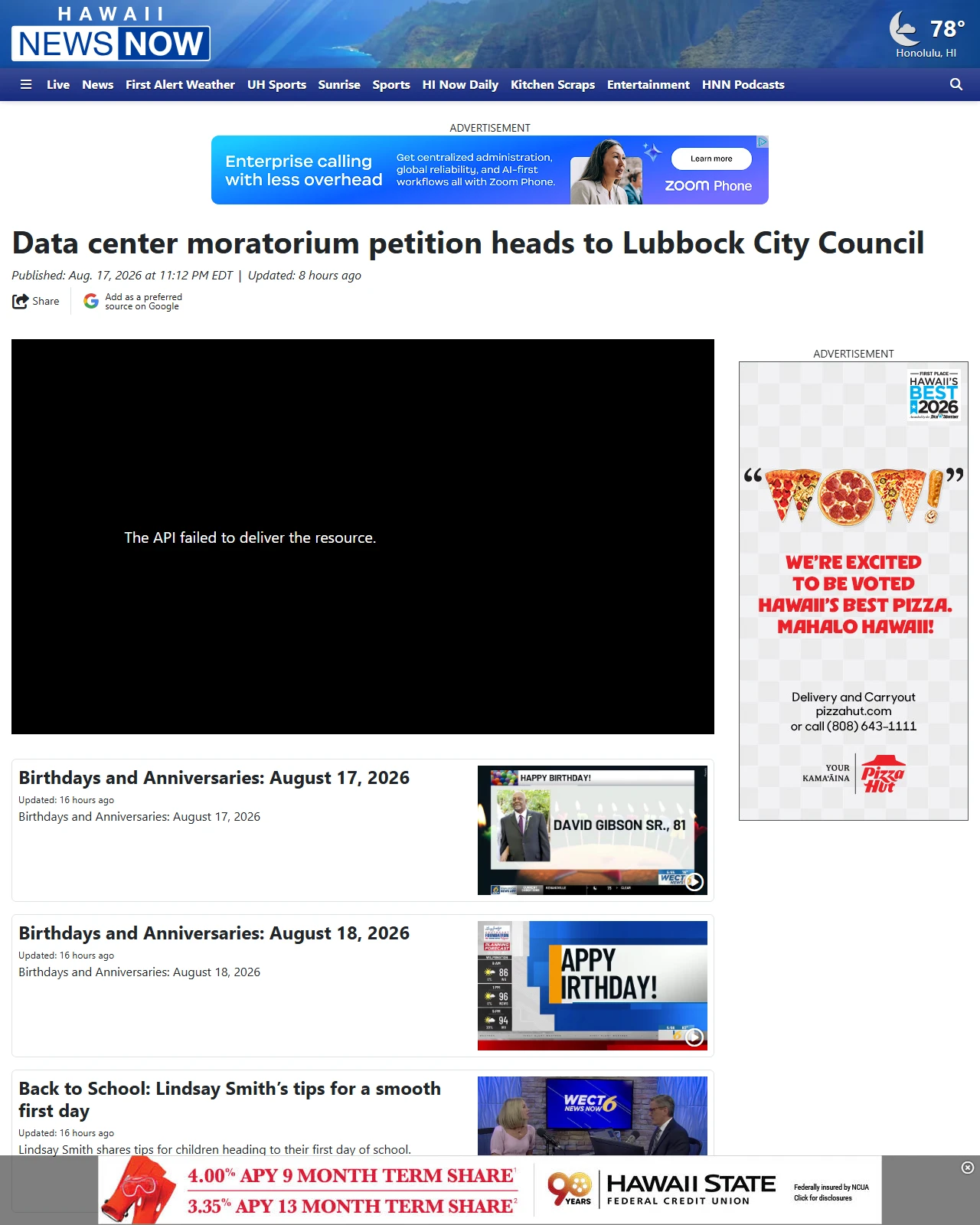 hawaiinewsnow.com as published: Data center moratorium petition heads to Lubbock City Council