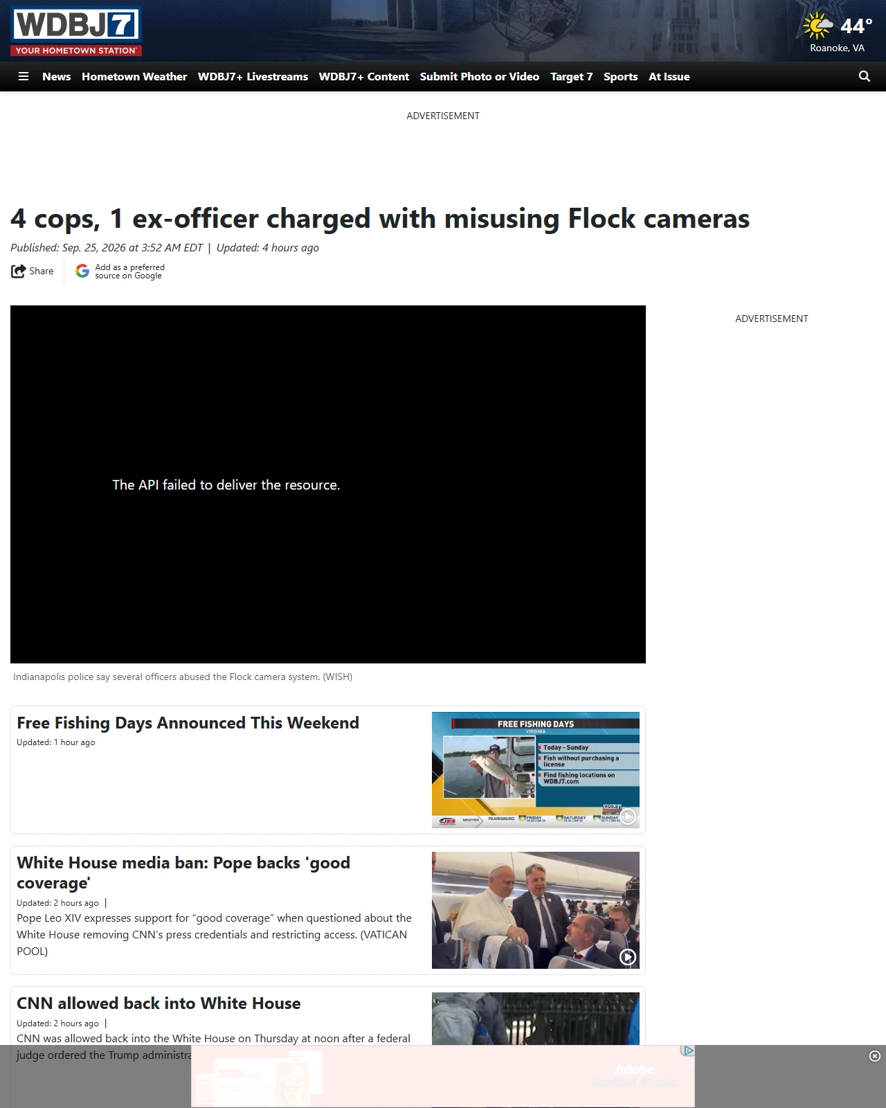 wdbj7.com as published: 4 cops, 1 ex-officer charged with misusing Flock cameras
