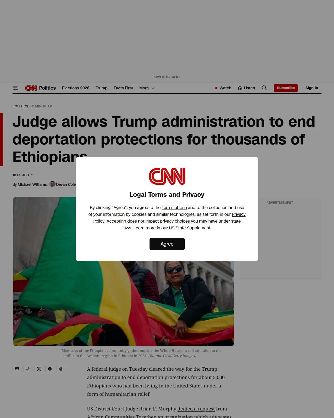 cnn.com as published: Judge allows Trump administration to end deportation protections for thousands of Ethiopians