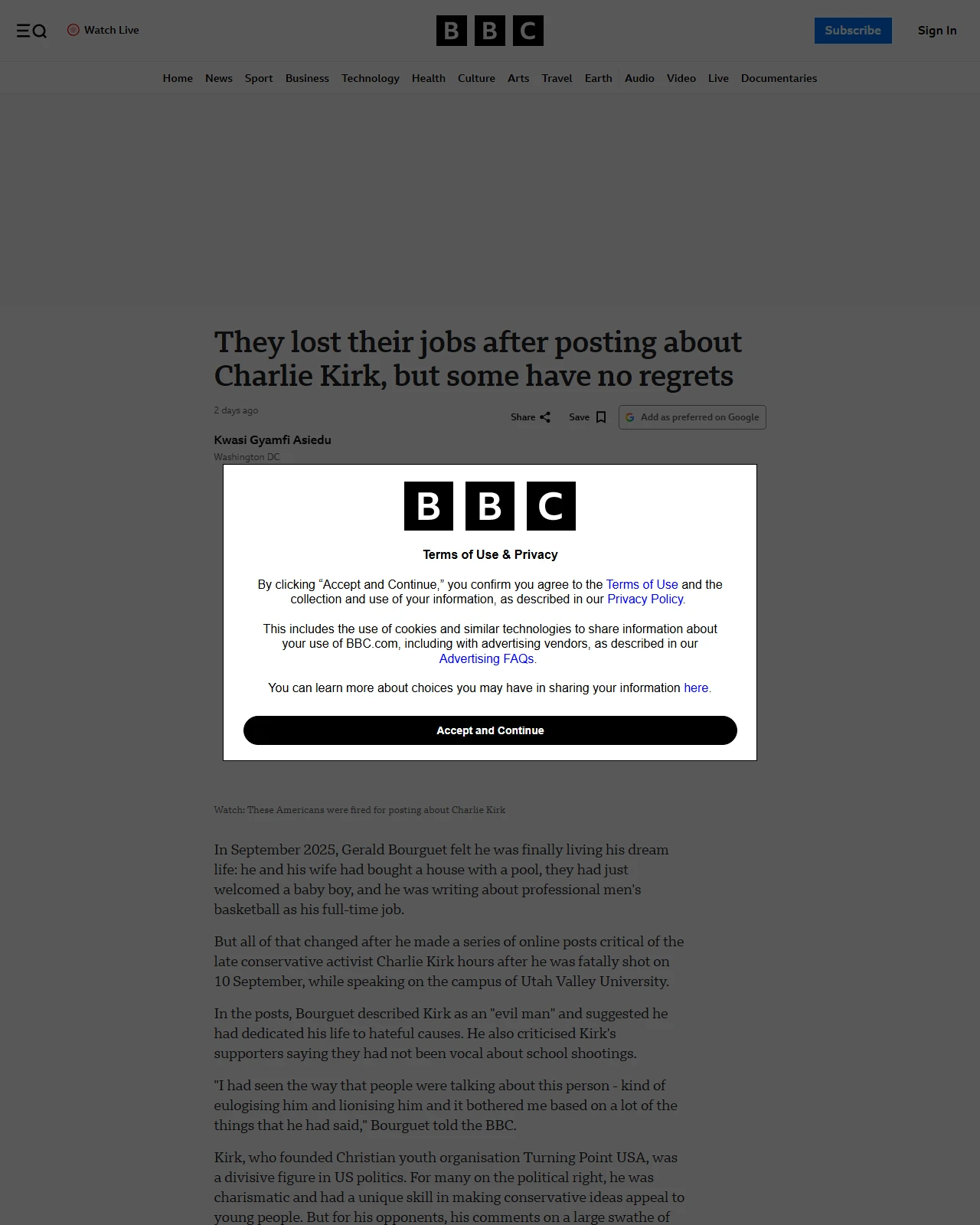 bbc.co.uk as published: They lost their jobs after posting about Charlie Kirk, but some have no regrets