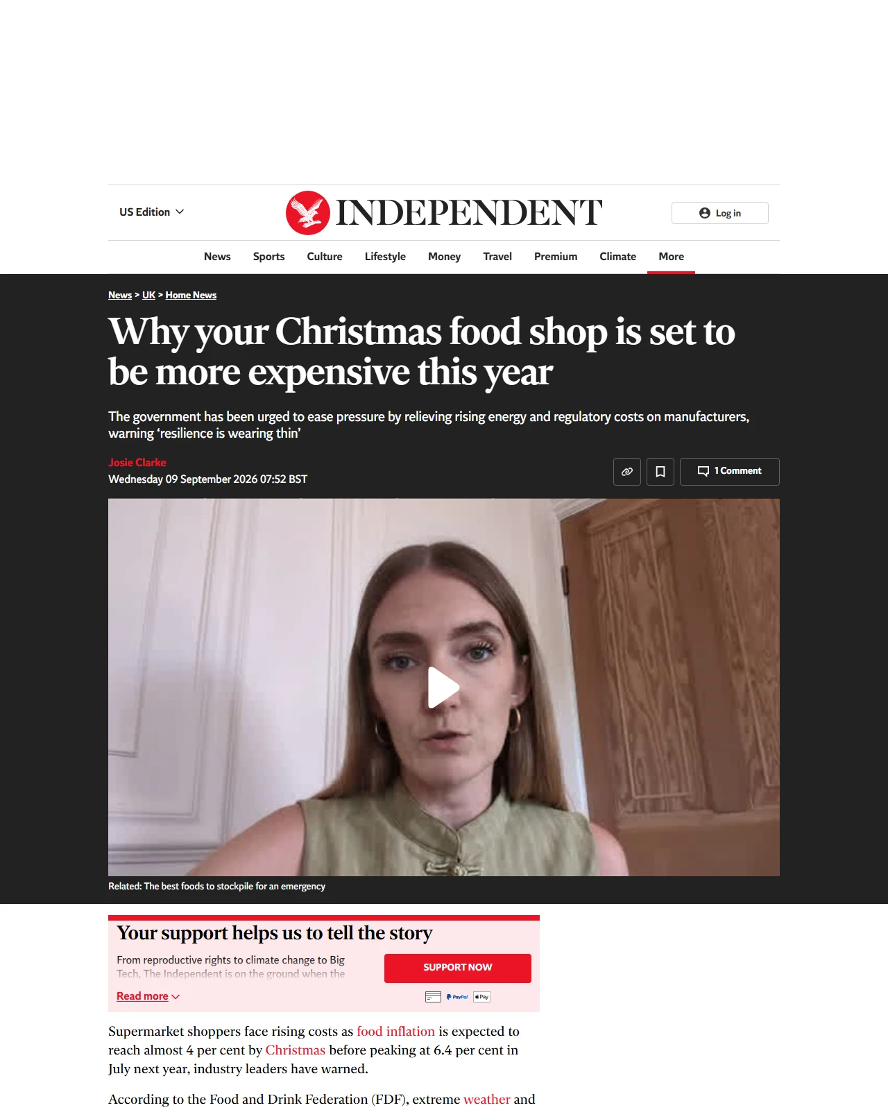 independent.co.uk as published: Why your Christmas food shop is set to be more expensive this year