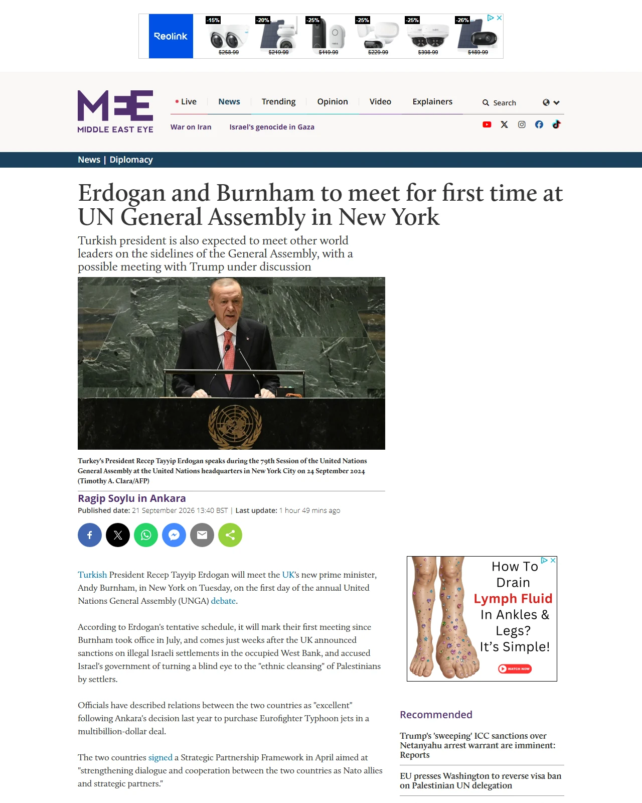 middleeasteye.net as published: Erdogan and Burnham to meet for first time at UN General Assembly in New York