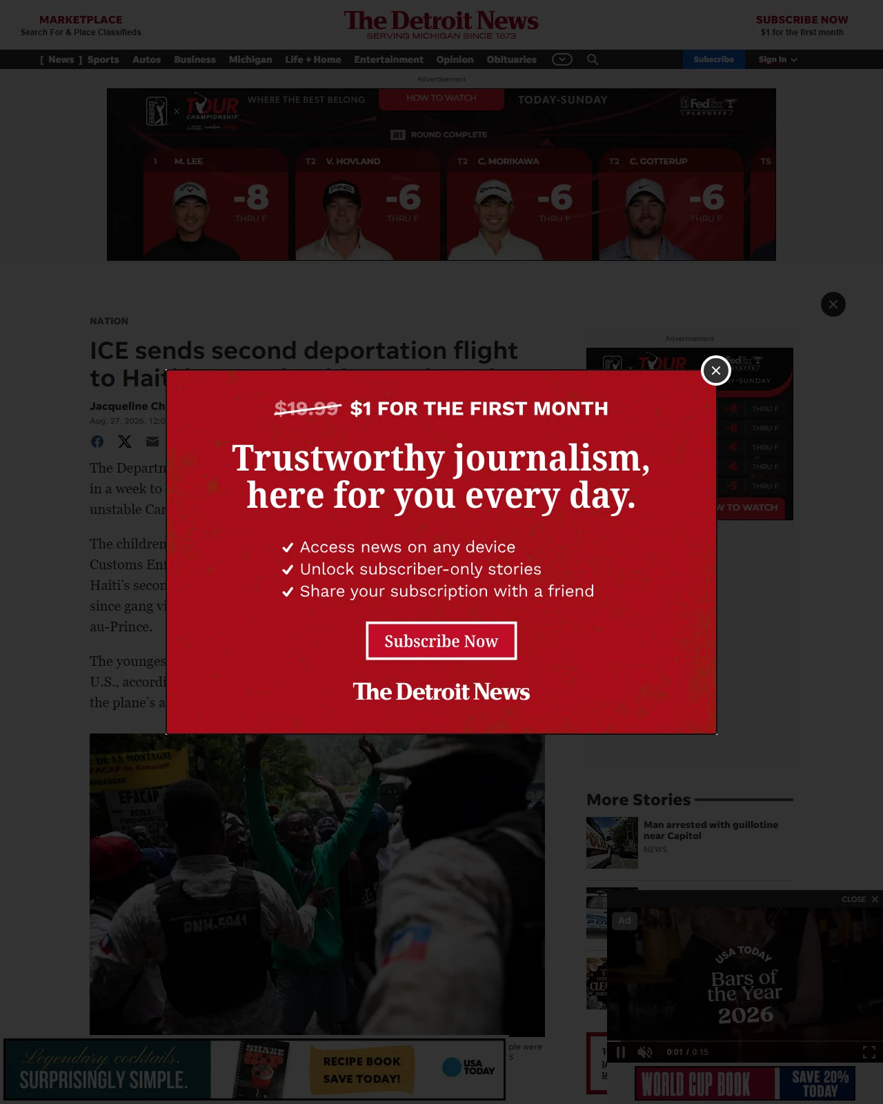 detroitnews.com as published: ICE sends second deportation flight to Haiti in a week. Kids are aboard