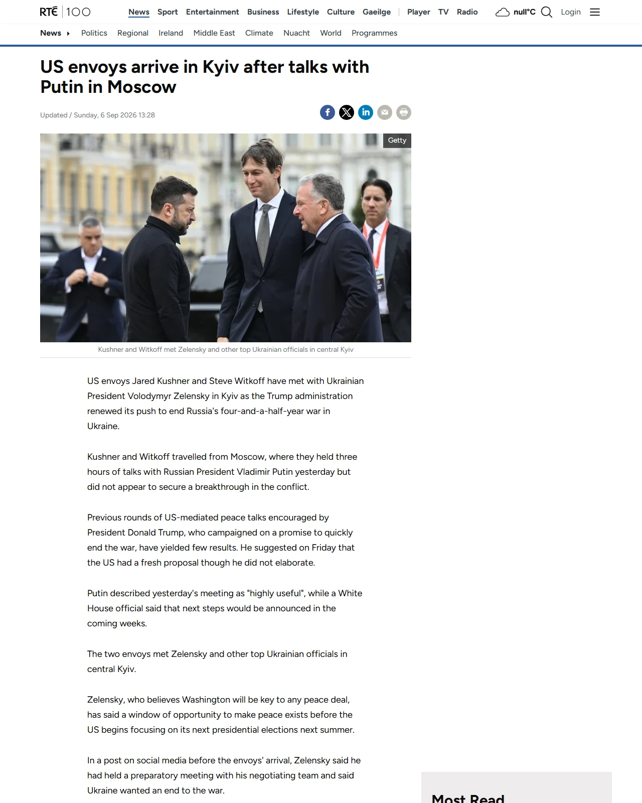 rte.ie as published: US envoys arrive in Kyiv after talks with Putin in Moscow