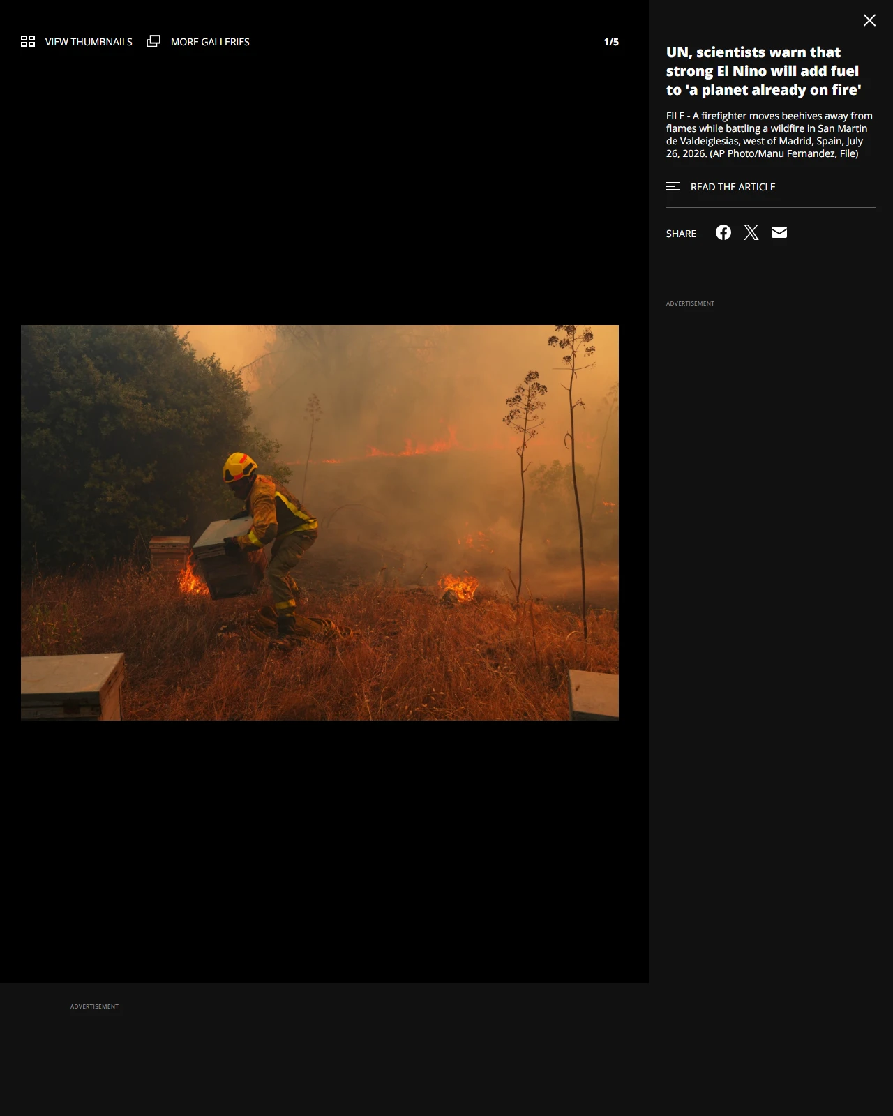 krcgtv.com as published: UN, scientists warn that strong El Nino will add fuel to 'a planet already on fire'