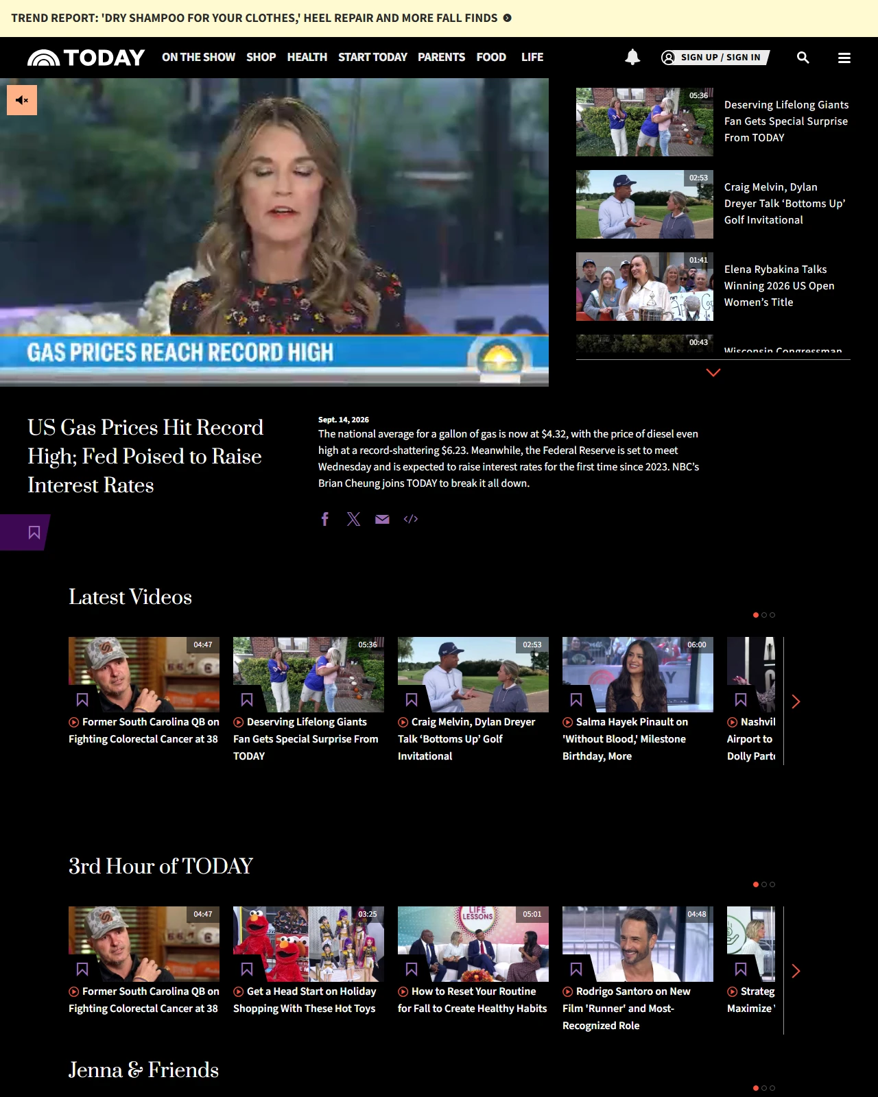 today.com as published: US Gas Prices Hit Record High; Fed Poised to Raise Interest Rates