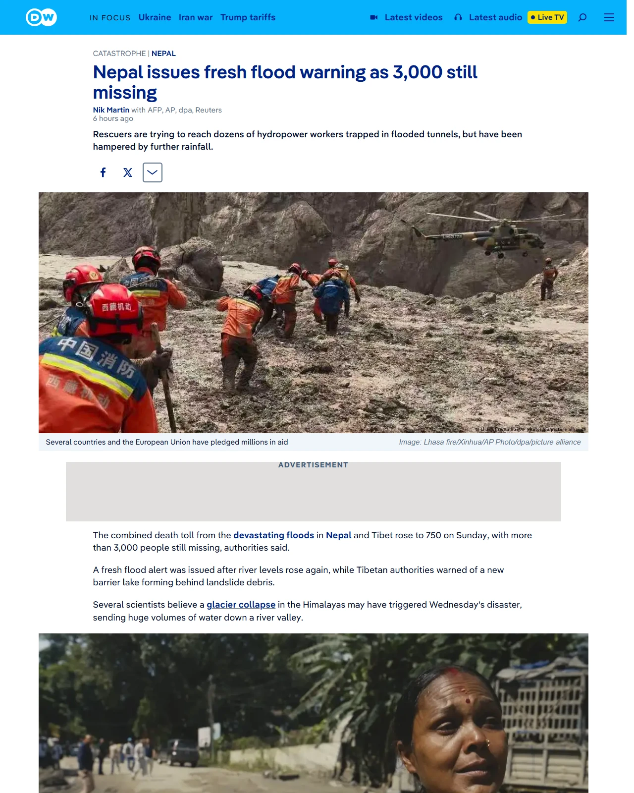 dw.com as published: Nepal issues fresh flood warning as 3,000 still missing