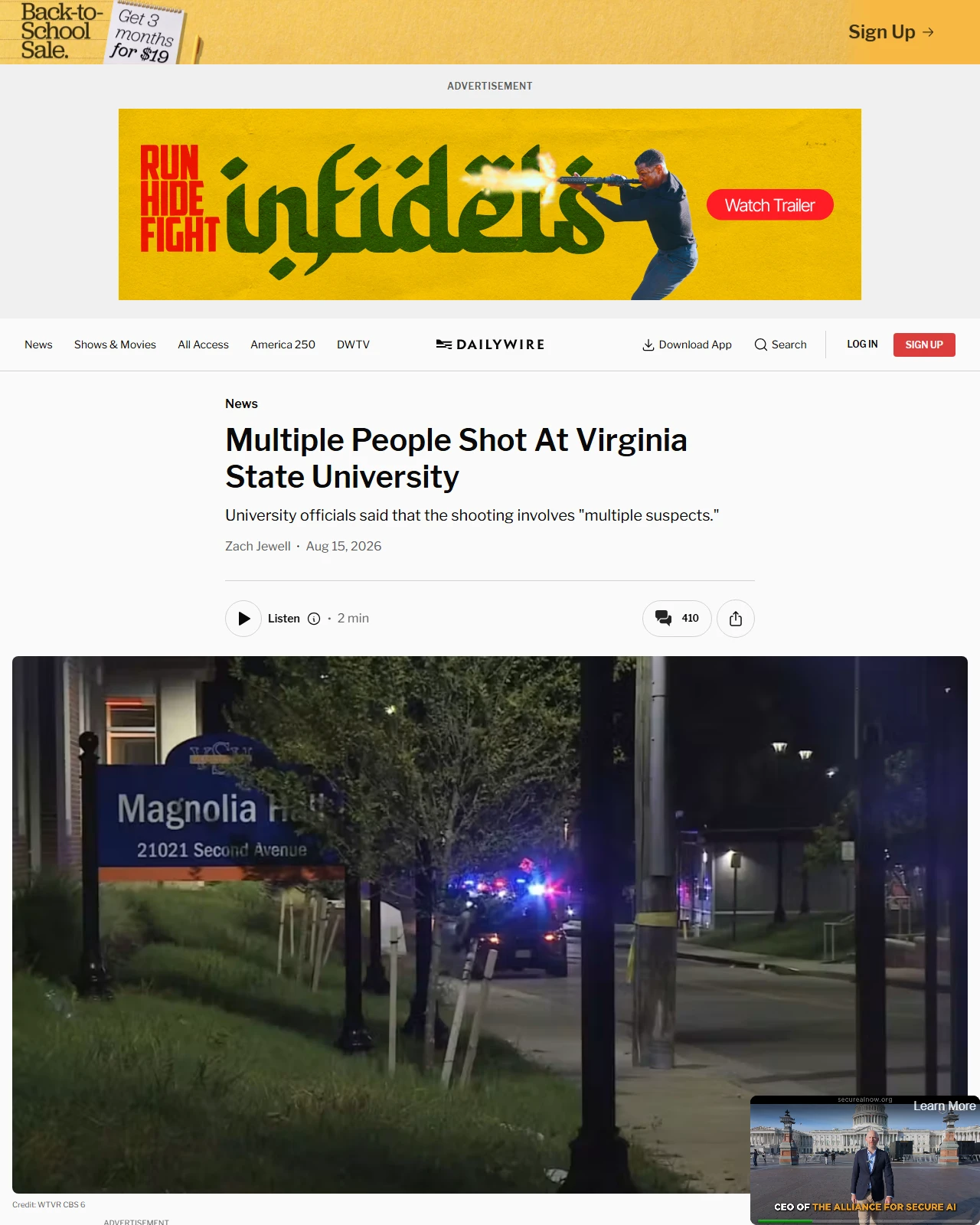 dailywire.com as published: Multiple People Shot At Virginia State University