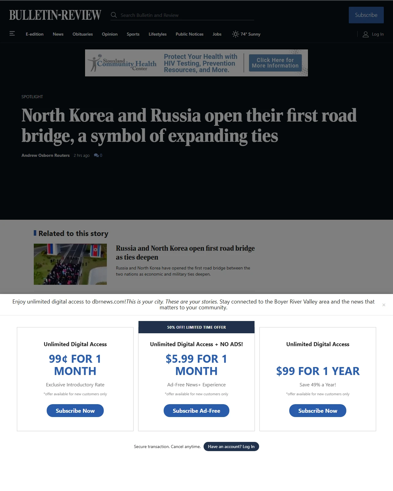dbrnews.com as published: North Korea and Russia open their first road bridge, a symbol of expanding ties