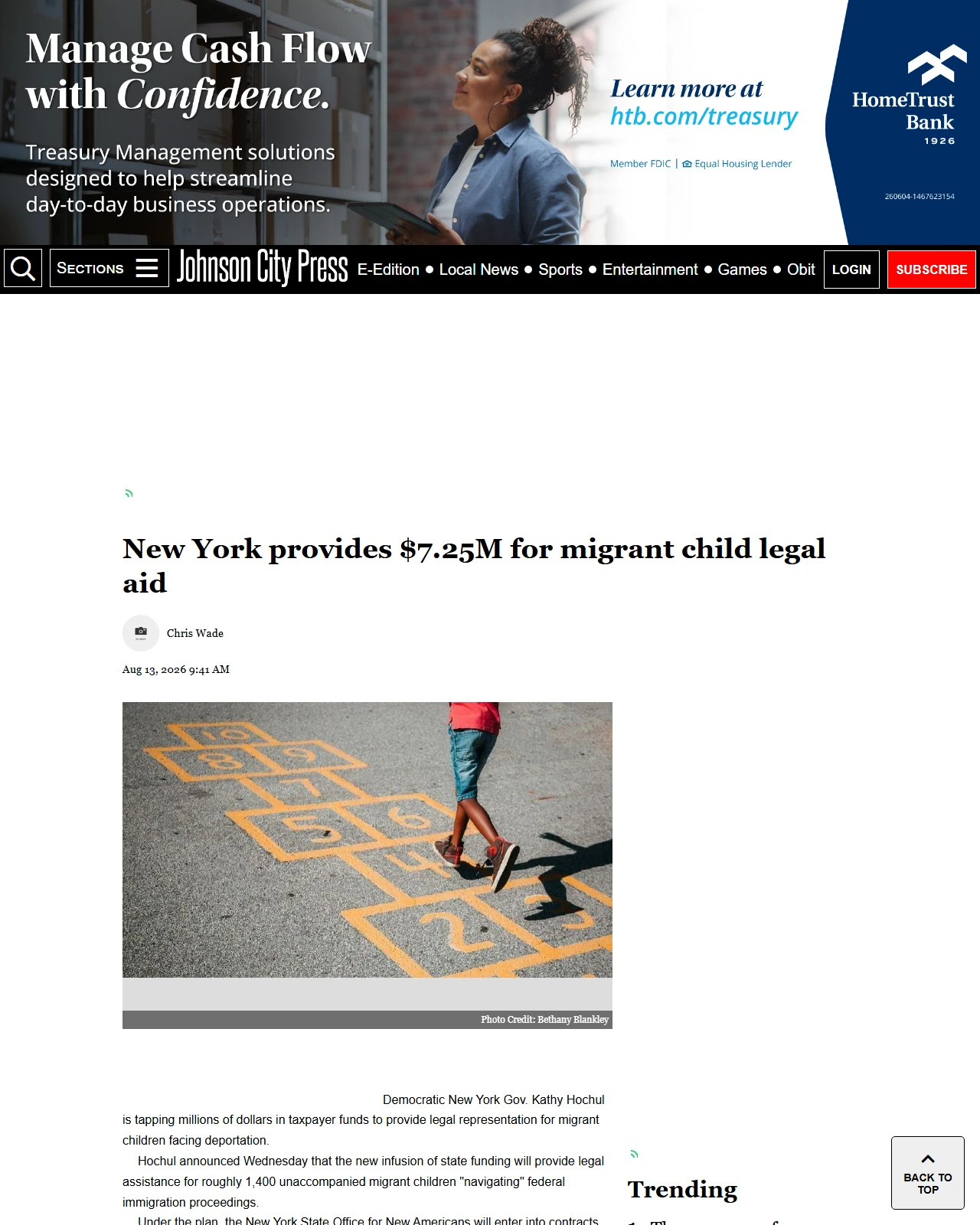 johnsoncitypress.com as published: New York provides $7.25M for migrant child legal aid