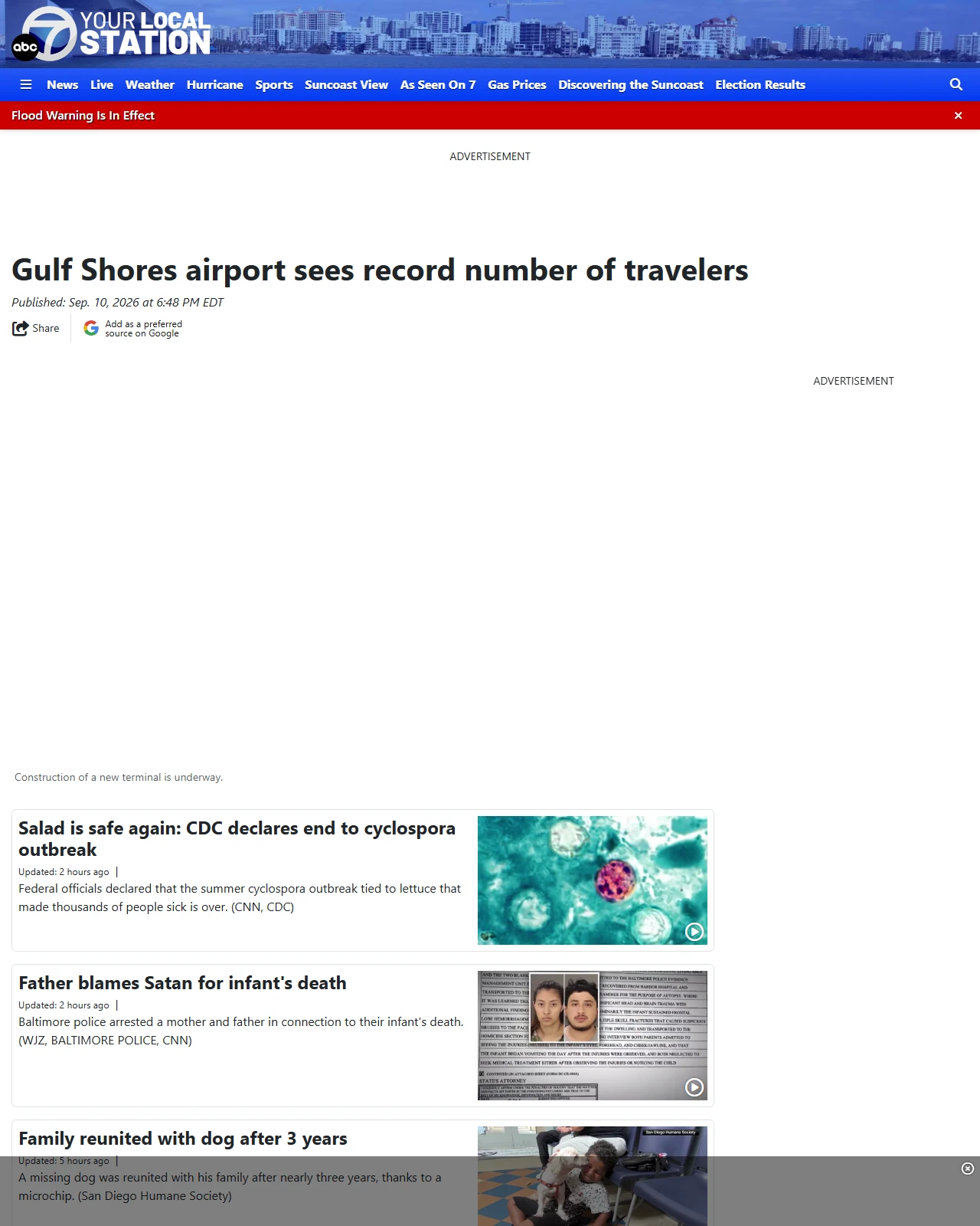 mysuncoast.com as published: Gulf Shores airport sees record number of travelers