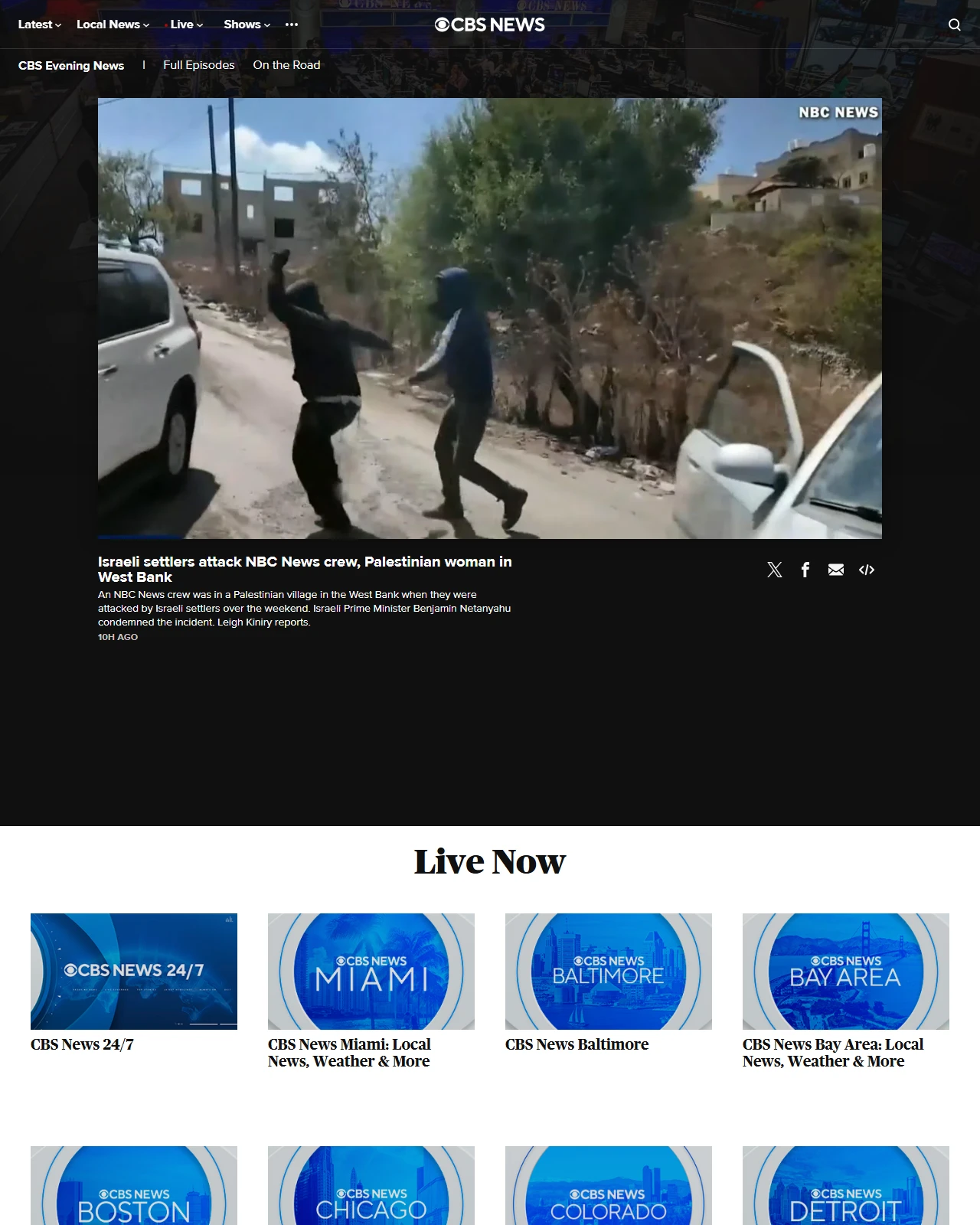 cbsnews.com as published: Israeli settlers attack NBC News crew, Palestinian woman in West Bank