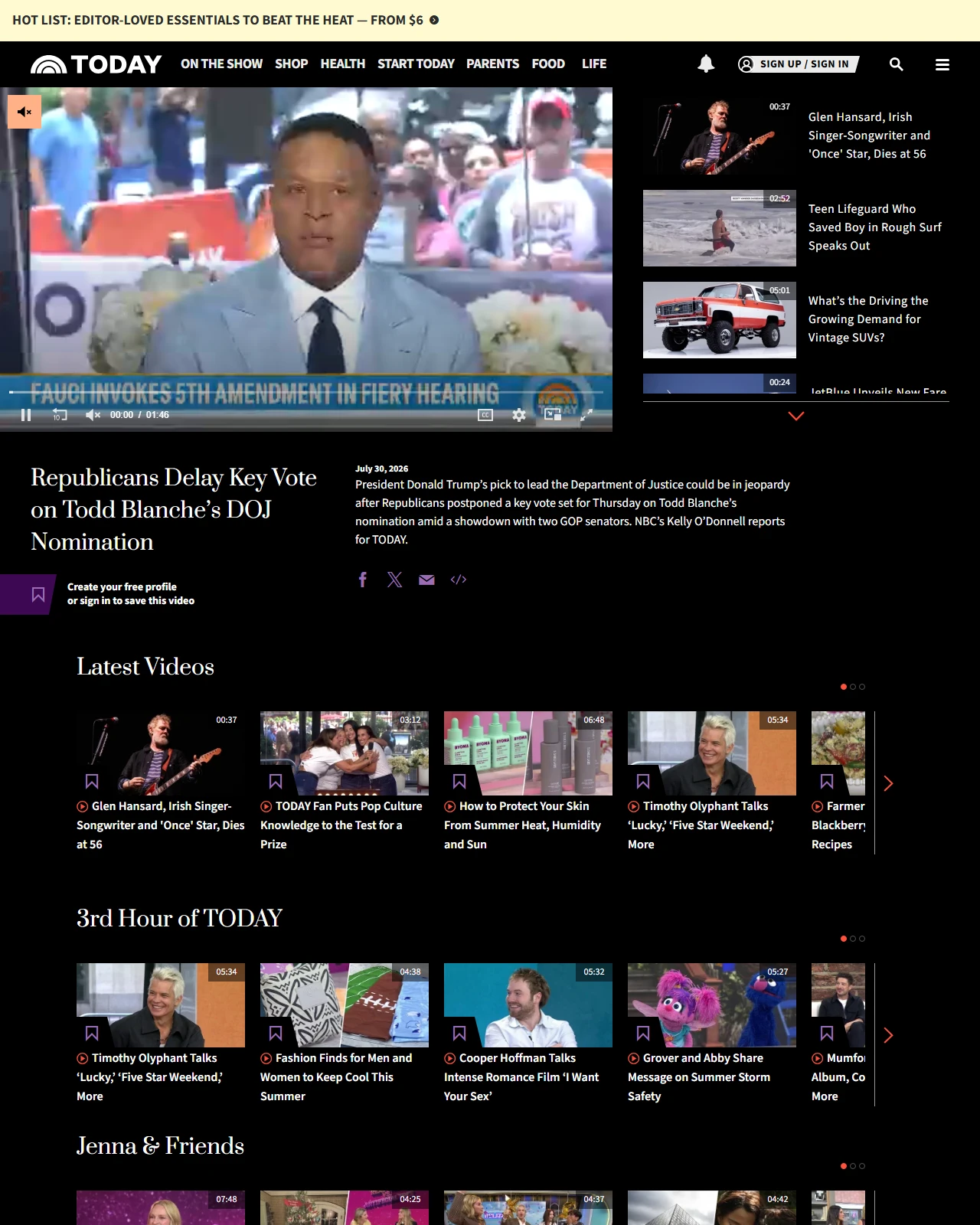 today.com as published: Republicans Delay Key Vote on Todd Blanche’s DOJ Nomination
