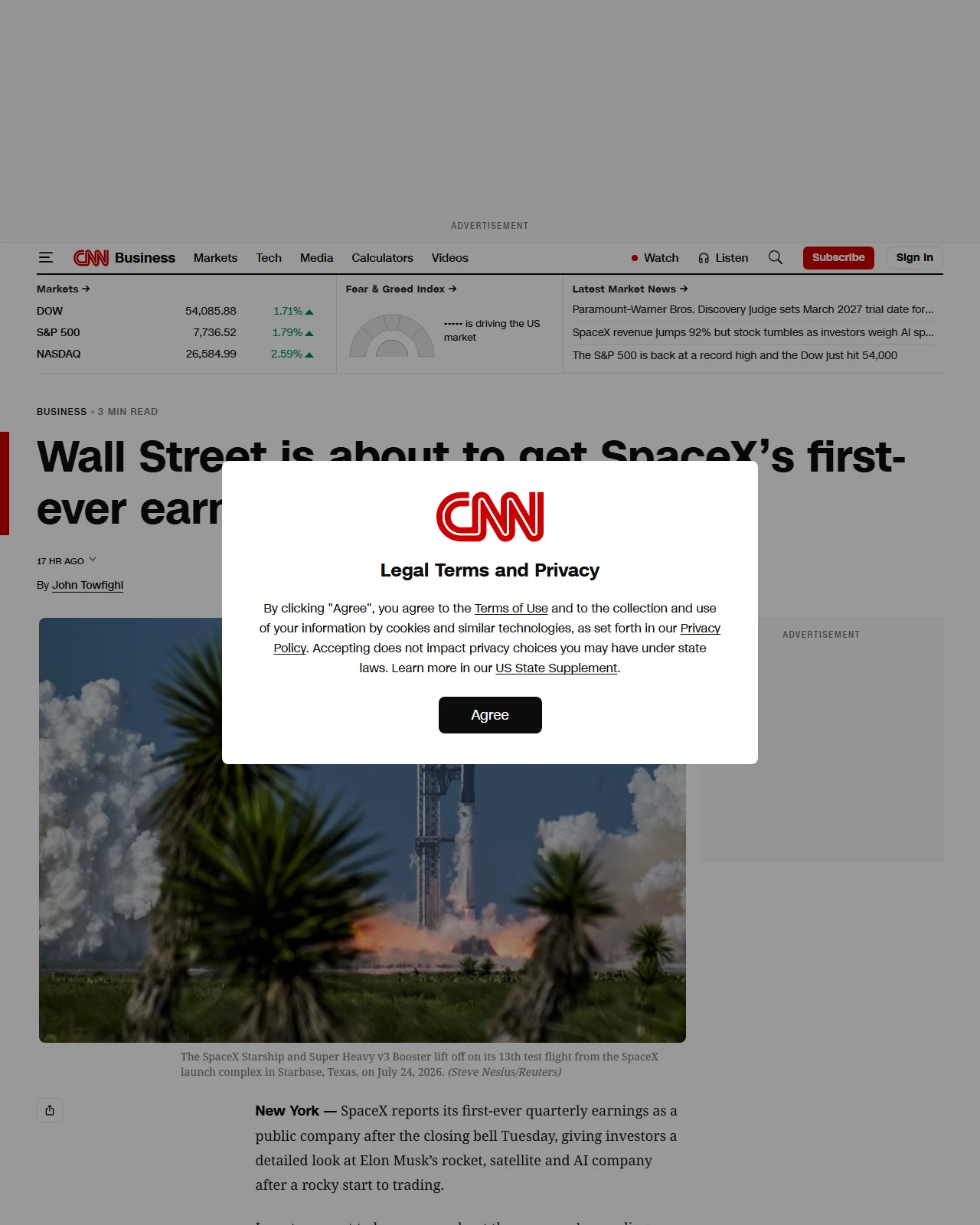 cnn.com as published: Wall Street is about to get SpaceX’s first-ever earnings report