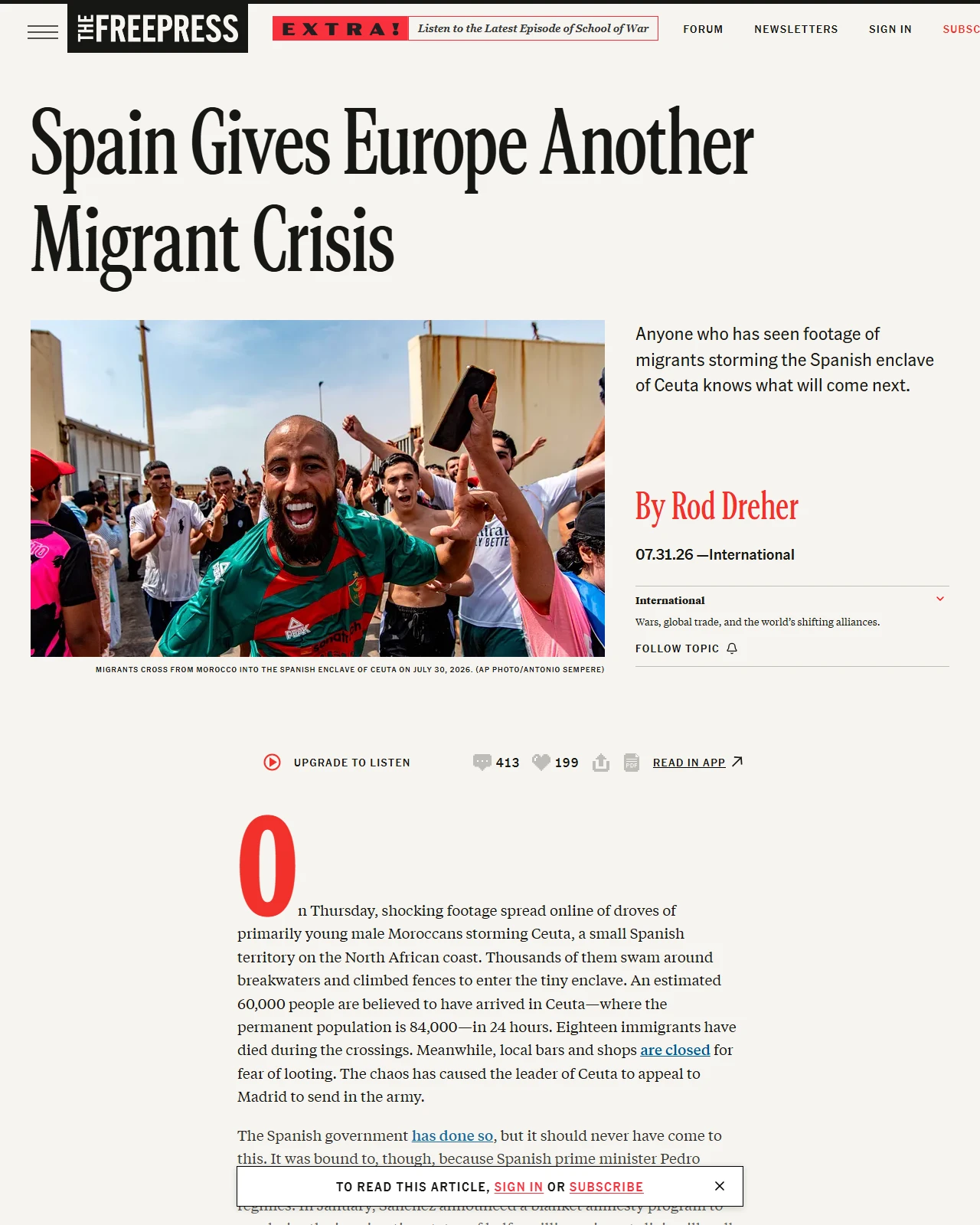 thefp.com as published: Spain Gives Europe Another Migrant Crisis