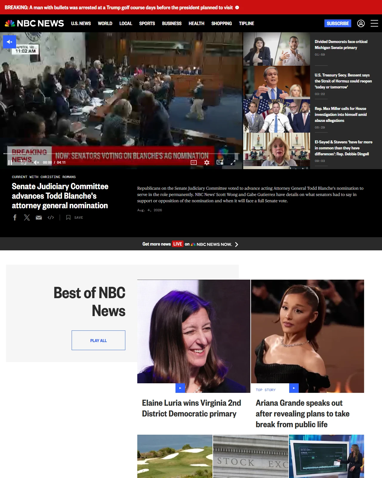 nbcnews.com as published: Senate Judiciary Committee advances Todd Blanche's attorney general nomination