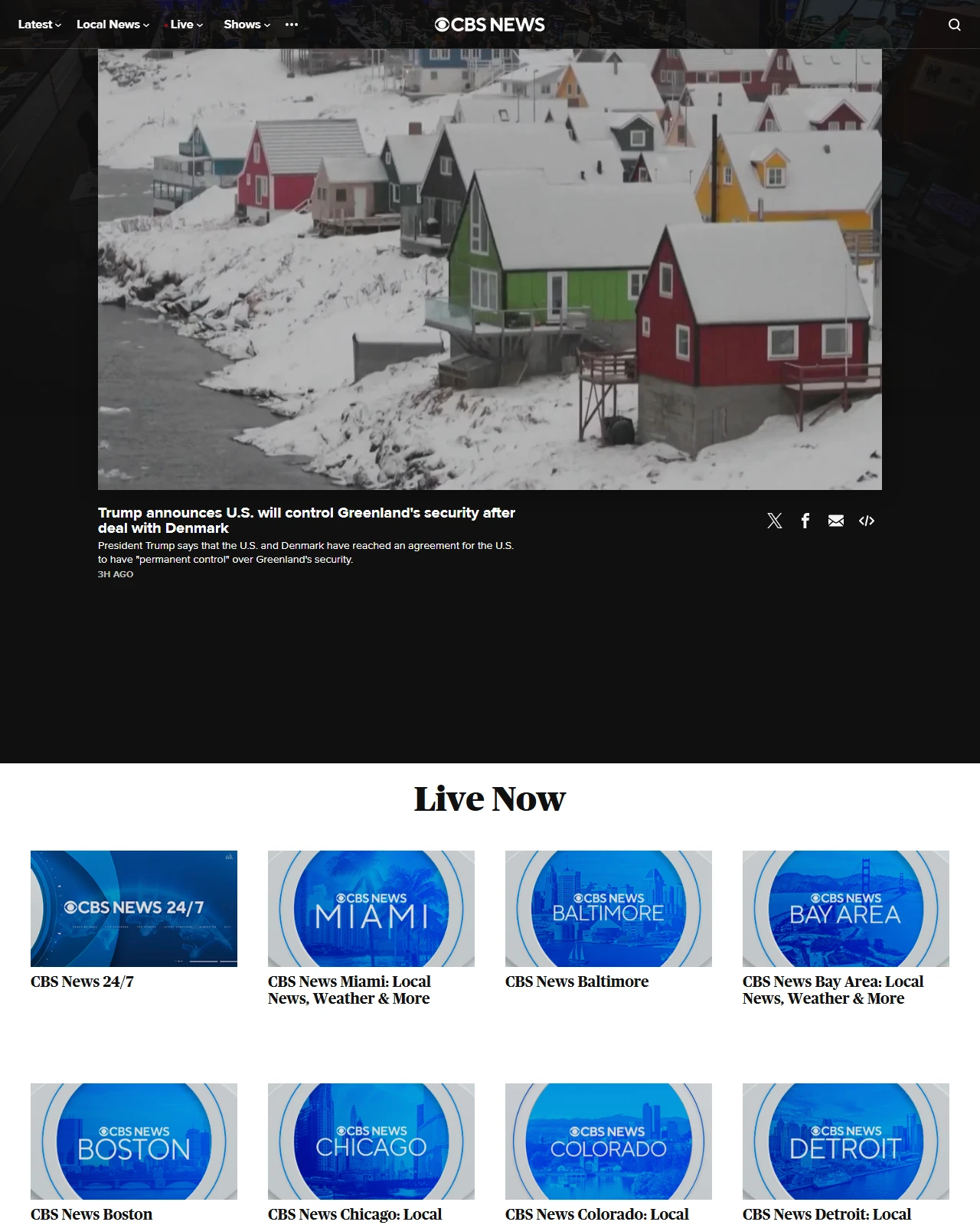 cbsnews.com as published: Trump announces U.S. will control Greenland's security after deal with Denmark