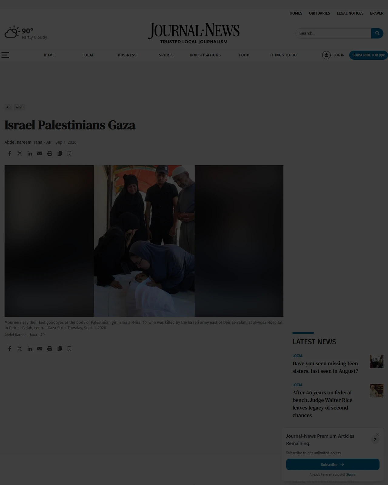 journal-news.com as published: Israel Palestinians Gaza - Journal-News.com