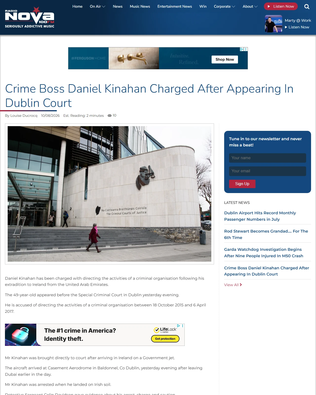 nova.ie as published: Crime Boss Daniel Kinahan Charged After Appearing In Dublin Court