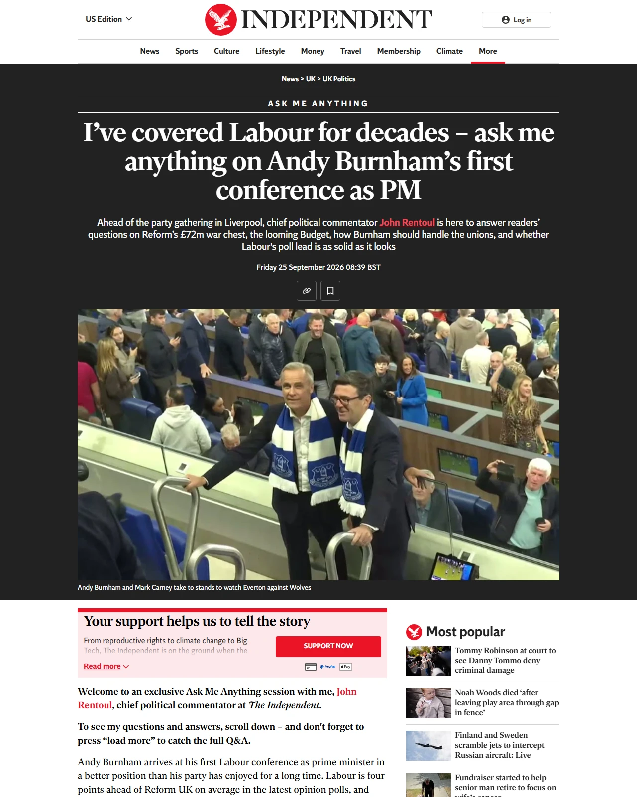 independent.co.uk as published: I’ve covered Labour for decades – ask me anything on Andy Burnham’s first conference as PM