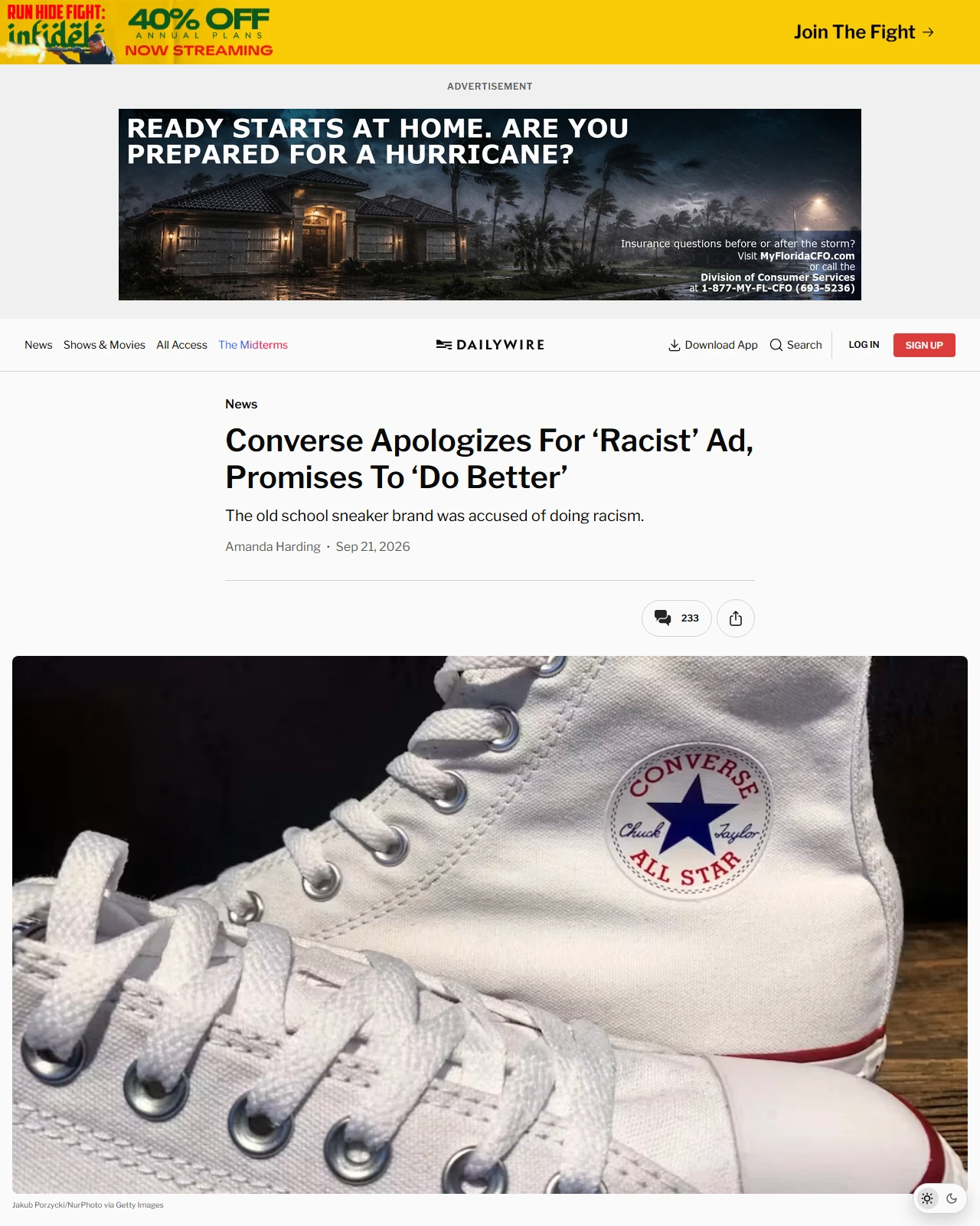 dailywire.com as published: Converse Apologizes For ‘Racist’ Ad, Promises To ‘Do Better’
