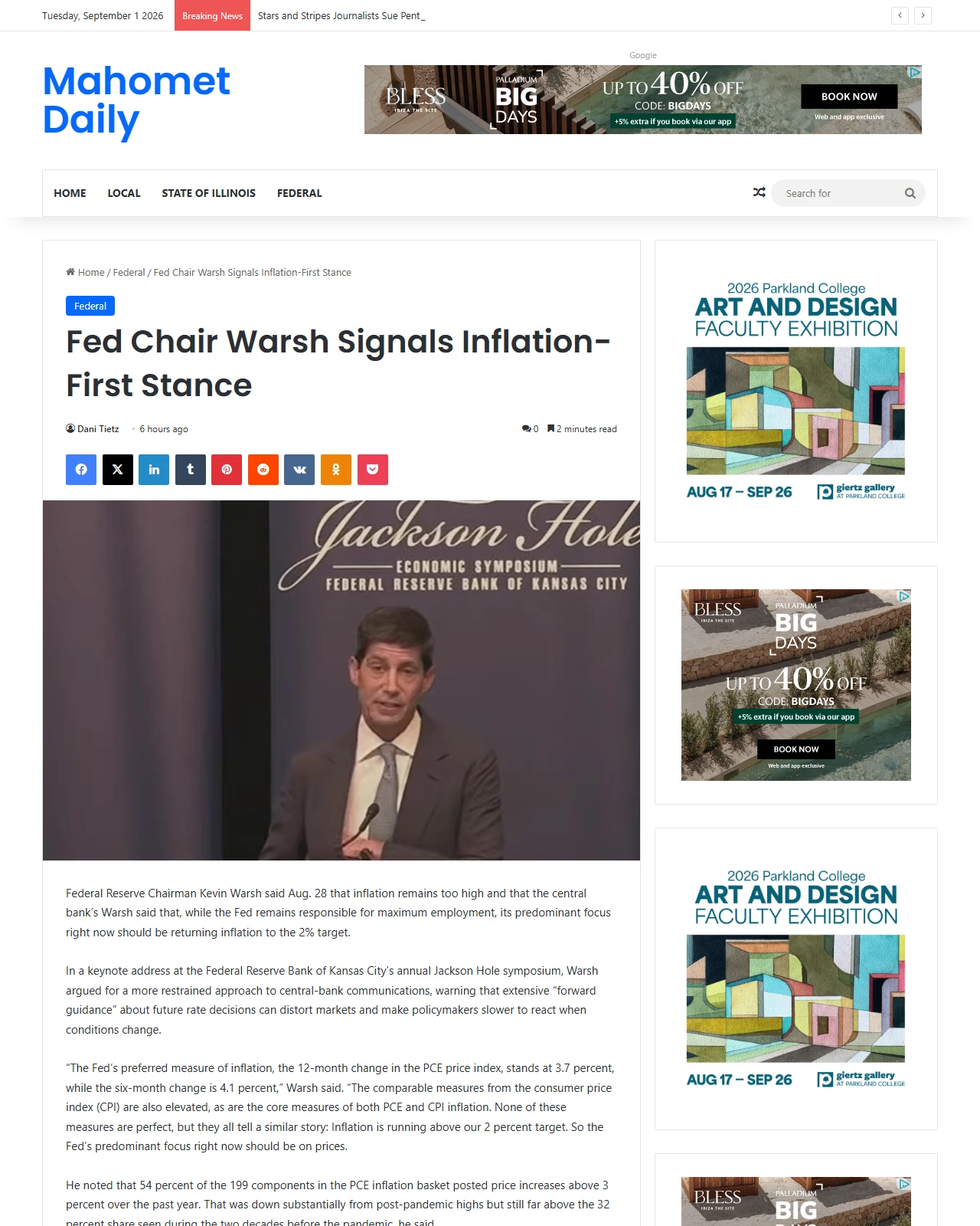 mahometdaily.com as published: Fed Chair Warsh Signals Inflation-First Stance