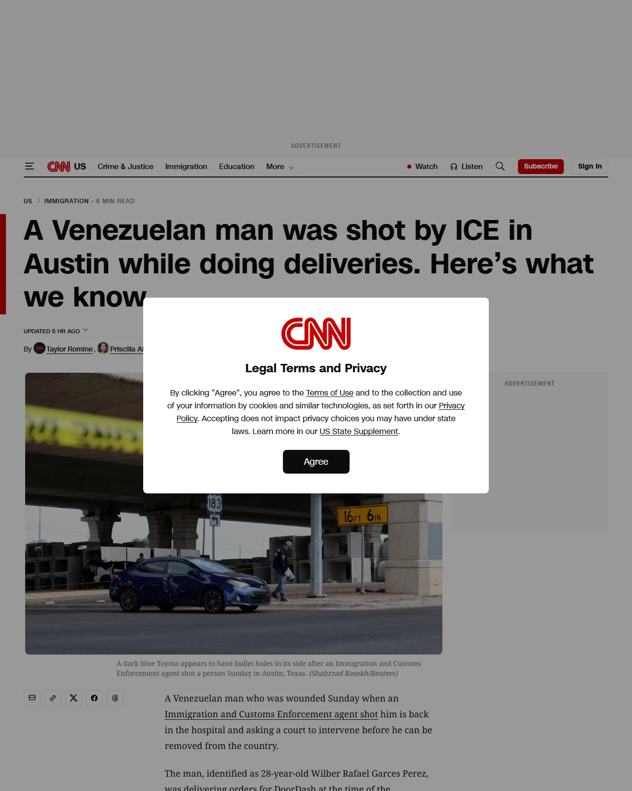 cnn.com as published: A Venezuelan man was shot by ICE in Austin while doing deliveries. Here’s what we know