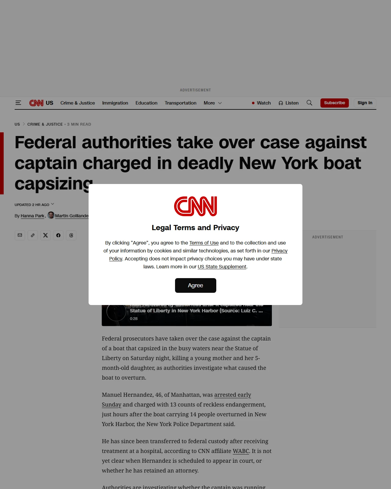 cnn.com as published: Federal authorities take over case against captain charged in deadly New York boat capsizing