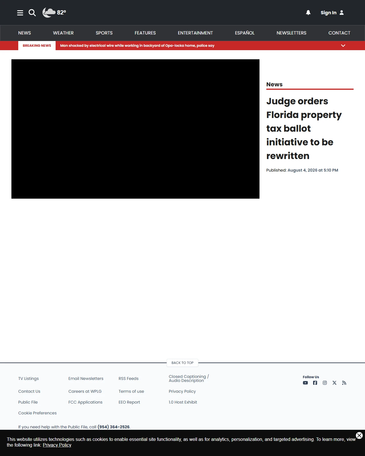 local10.com as published: Judge orders Florida property tax ballot initiative to be rewritten