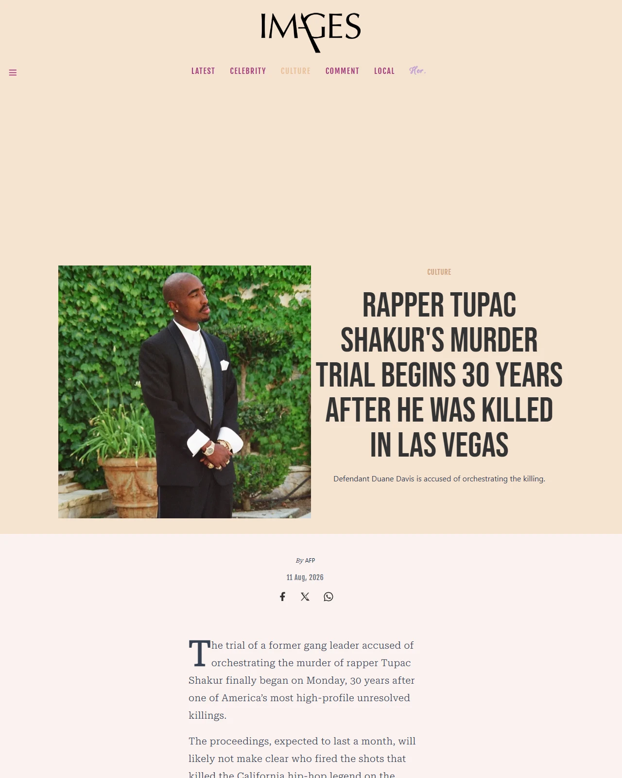 dawn.com as published: Rapper Tupac Shakur's murder trial begins 30 years after he was killed in Las Vegas - Culture - Images