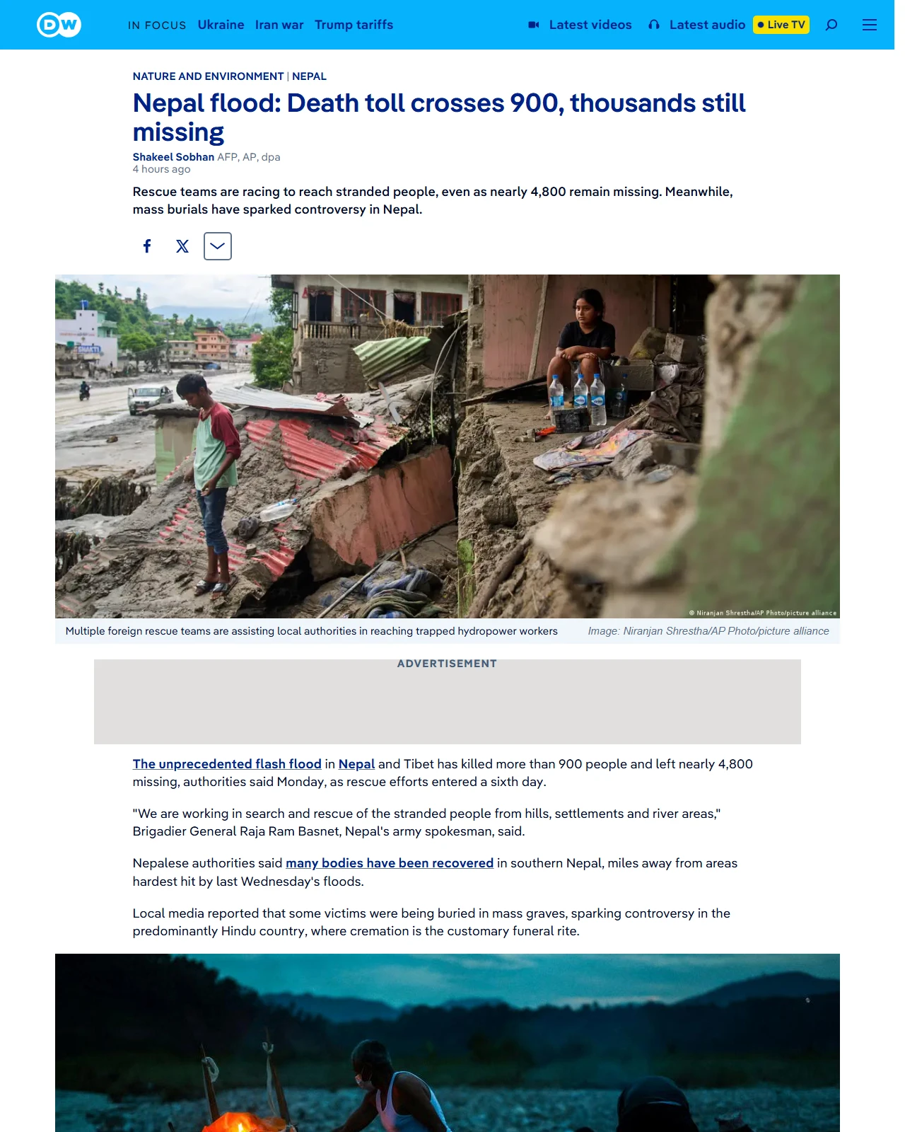 dw.com as published: Nepal flood: Death toll crosses 900, thousands still missing