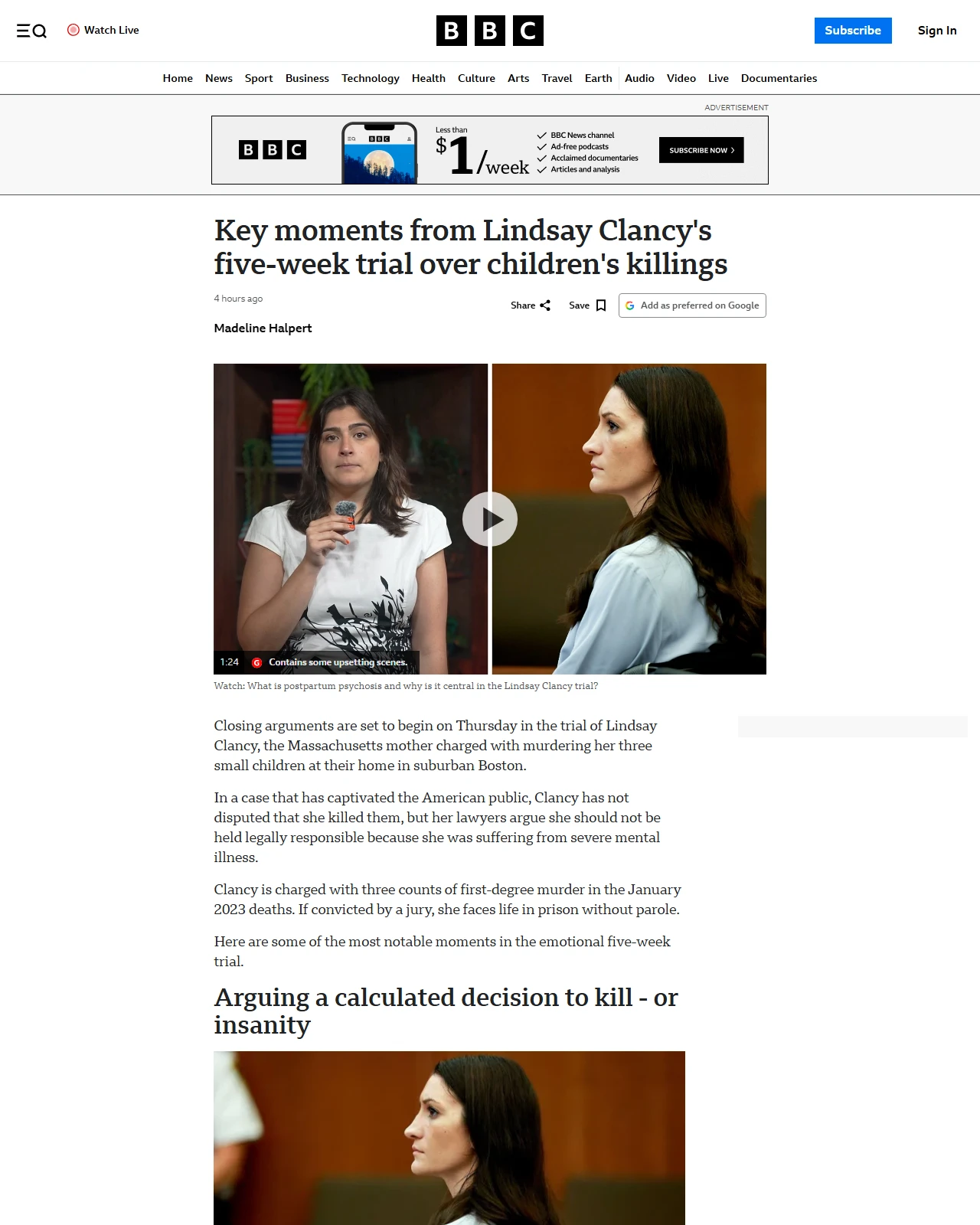 bbc.co.uk as published: Key moments from Lindsay Clancy's five-week trial over children's killings