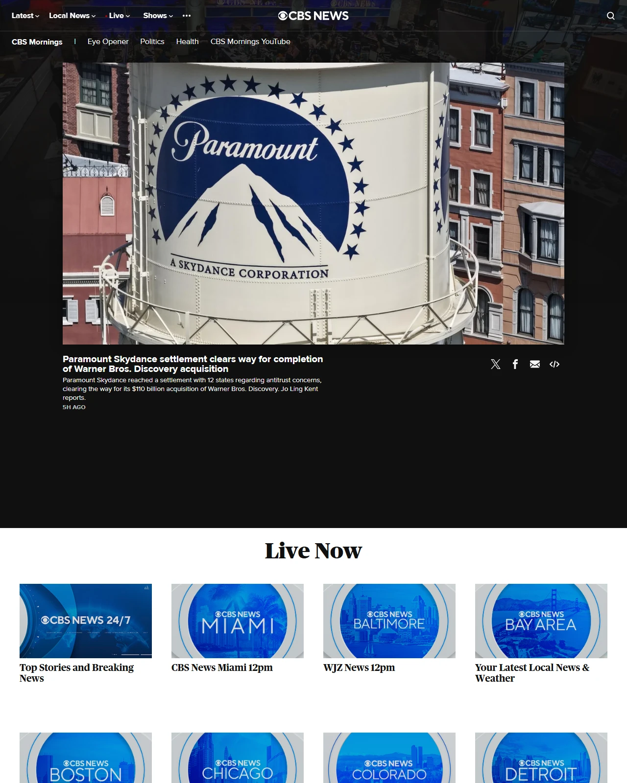 cbsnews.com as published: Paramount Skydance settlement clears way for completion of Warner Bros. Discovery acquisition